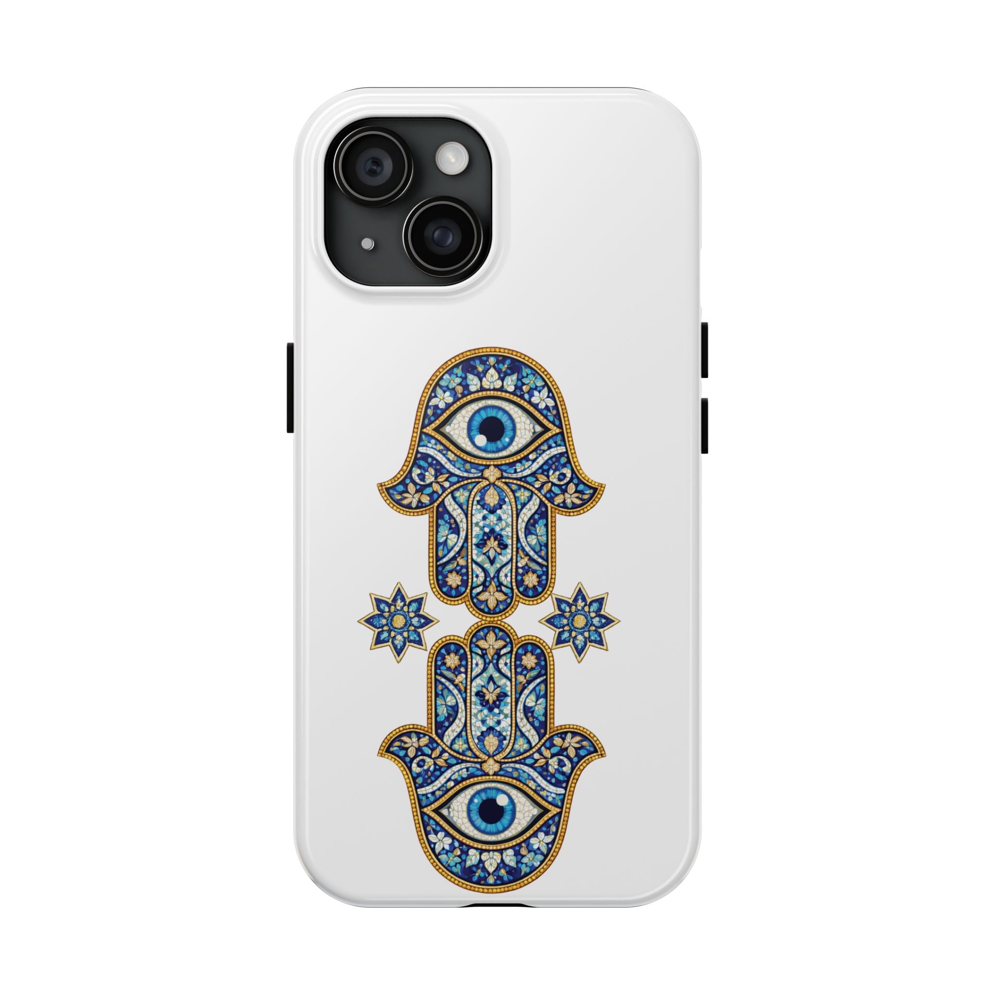 Hamsa Eye Tough Phone Case — Blue Mosaic Protective Phone Cover