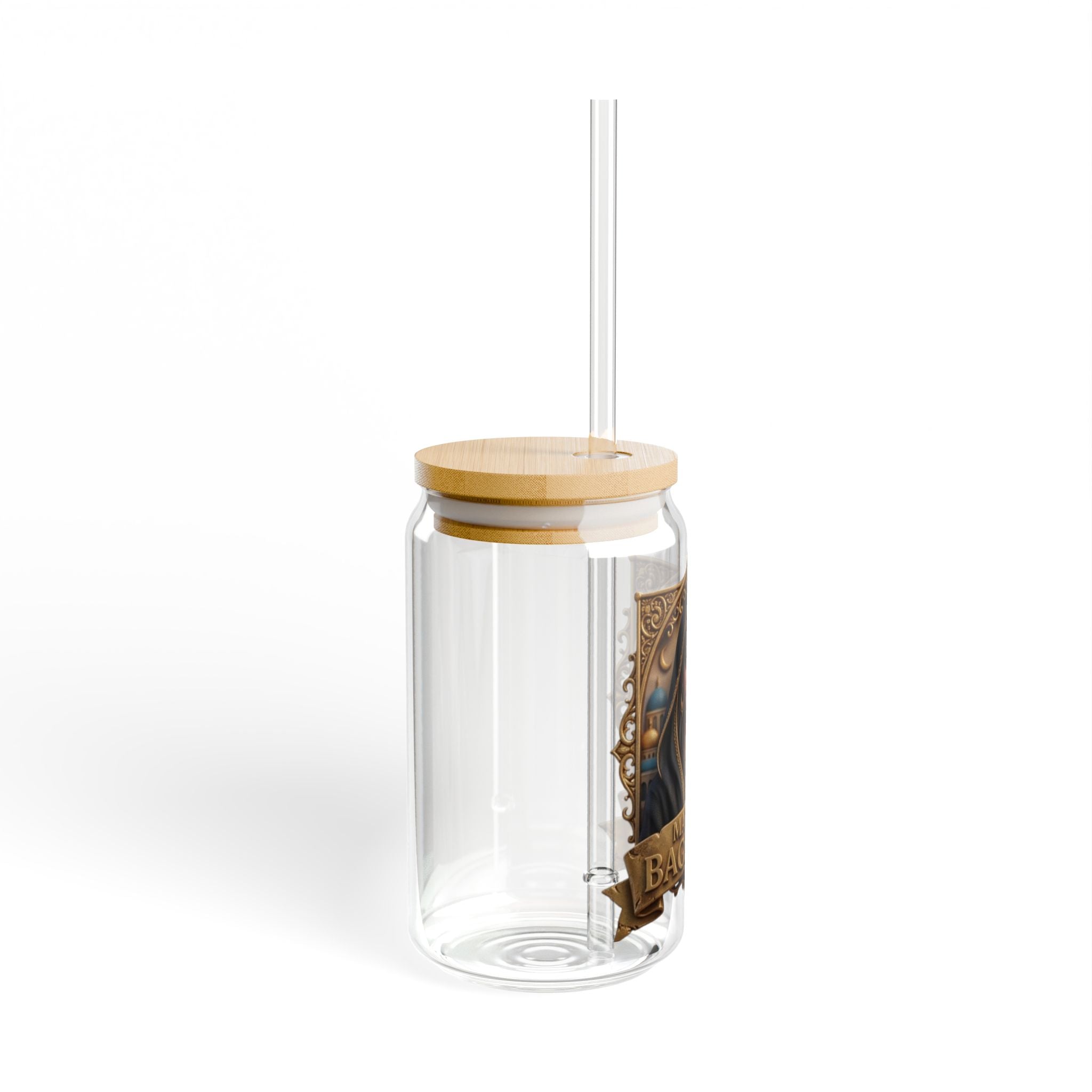 Made in Baghdad Sipper Glass – 16oz Illustrated Middle Eastern Portrait Drink Tumbler