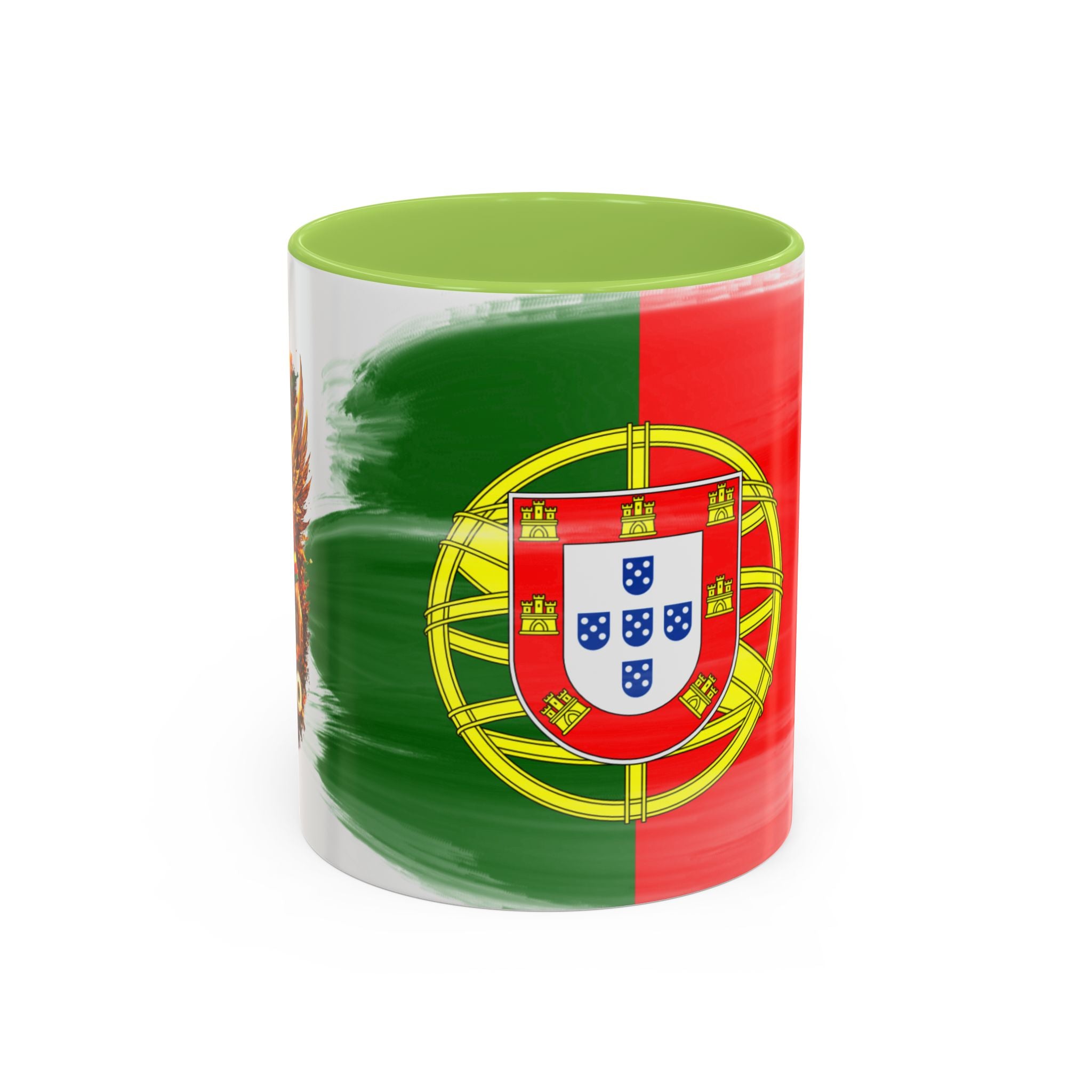 Portugal Flag Accent Coffee Mug — Painted Portuguese Crest Design (11/15oz)