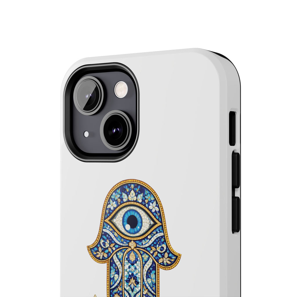 Hamsa Eye Tough Phone Case — Blue Mosaic Protective Phone Cover