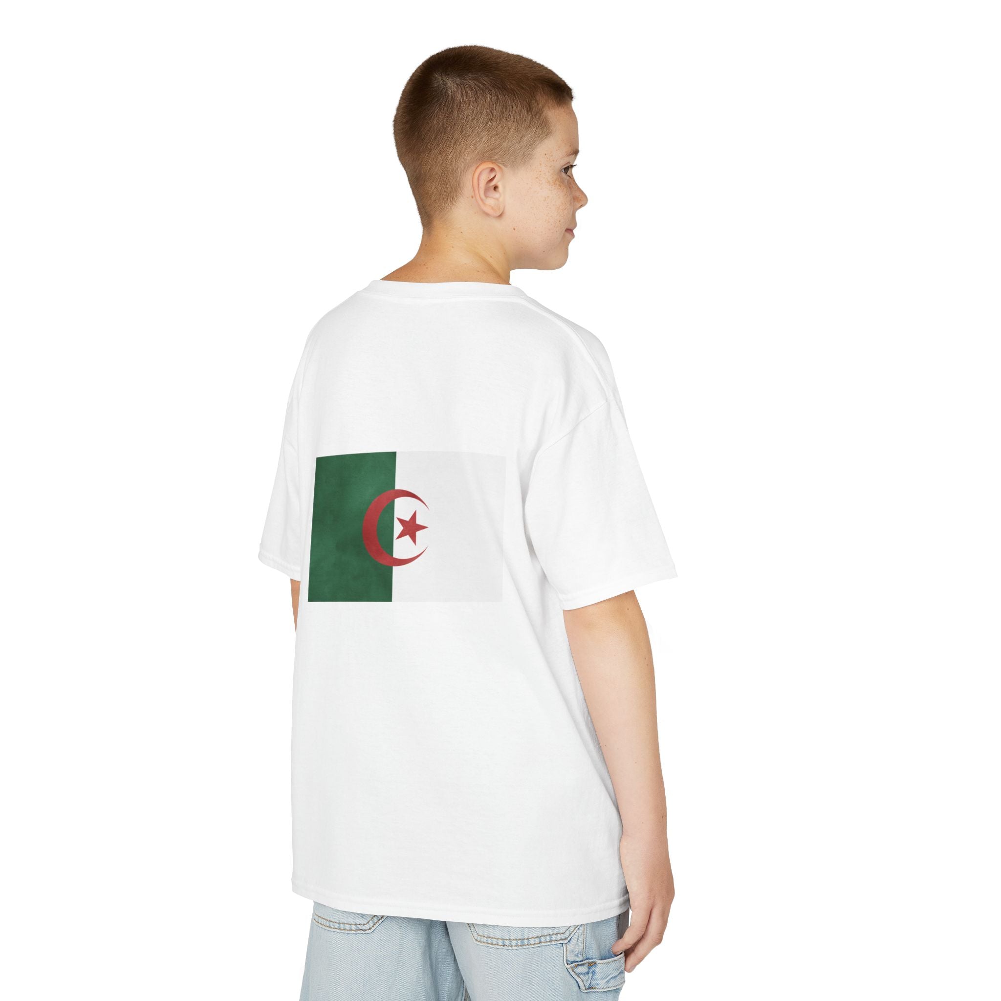 Algeria Kids T‑Shirt – Cup Trophy & Flag Soccer Tee