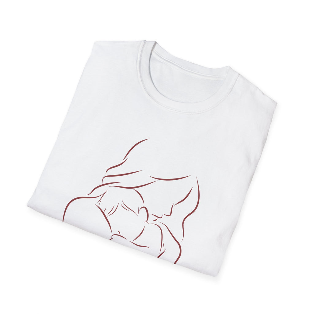 Mother's Day T-Shirt — Minimal Mom and Baby Line Art with "Happy Mother's Day"