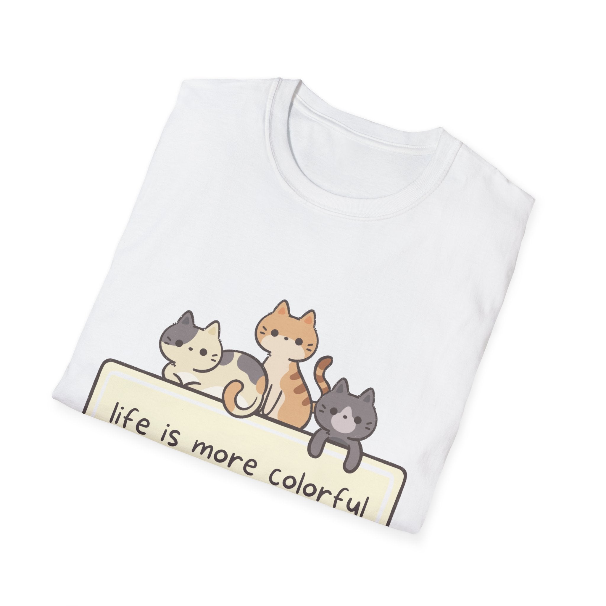 Pet Lover T‑Shirt — "Life Is More Colorful If You Have A Pet" Cute Cats Design