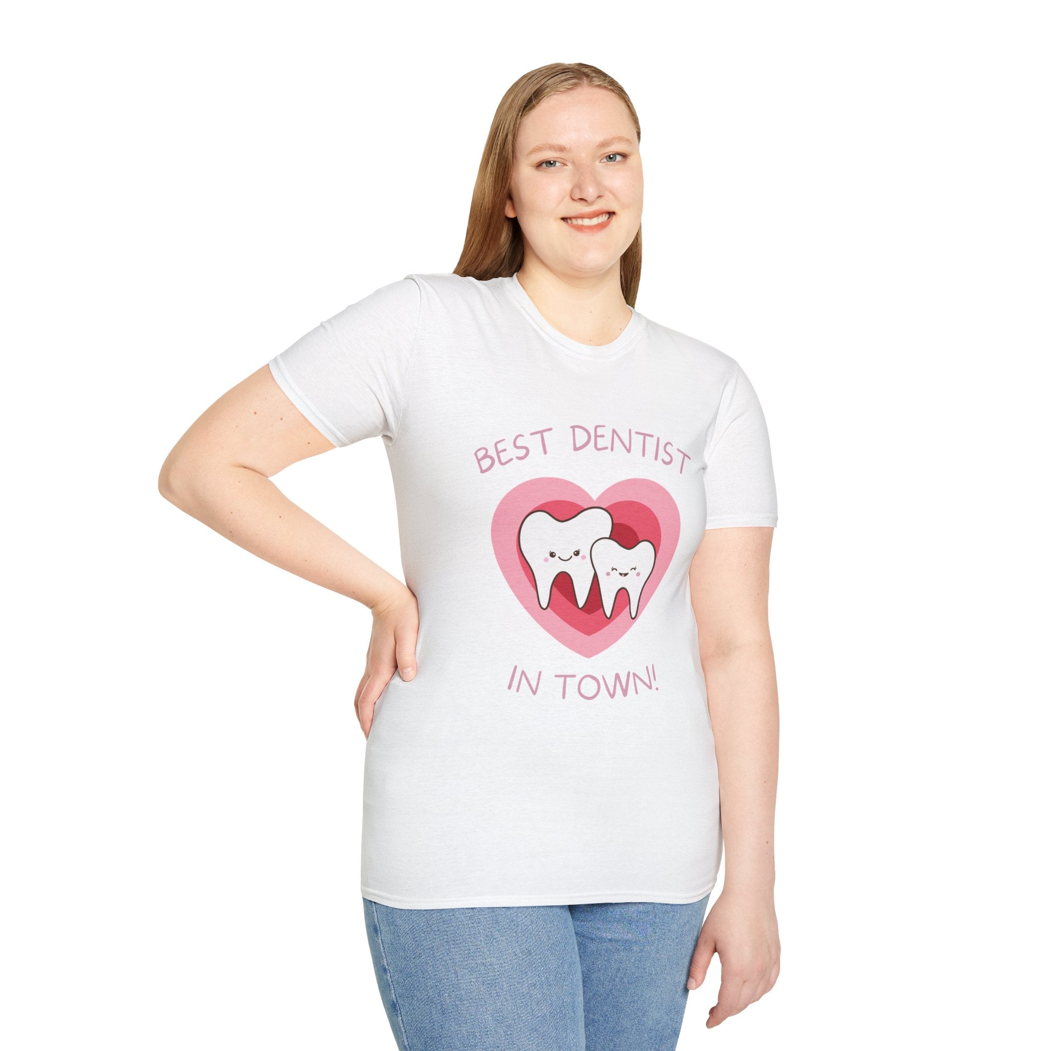 Best Dentist In Town T-Shirt — Cute Dental Heart Tee