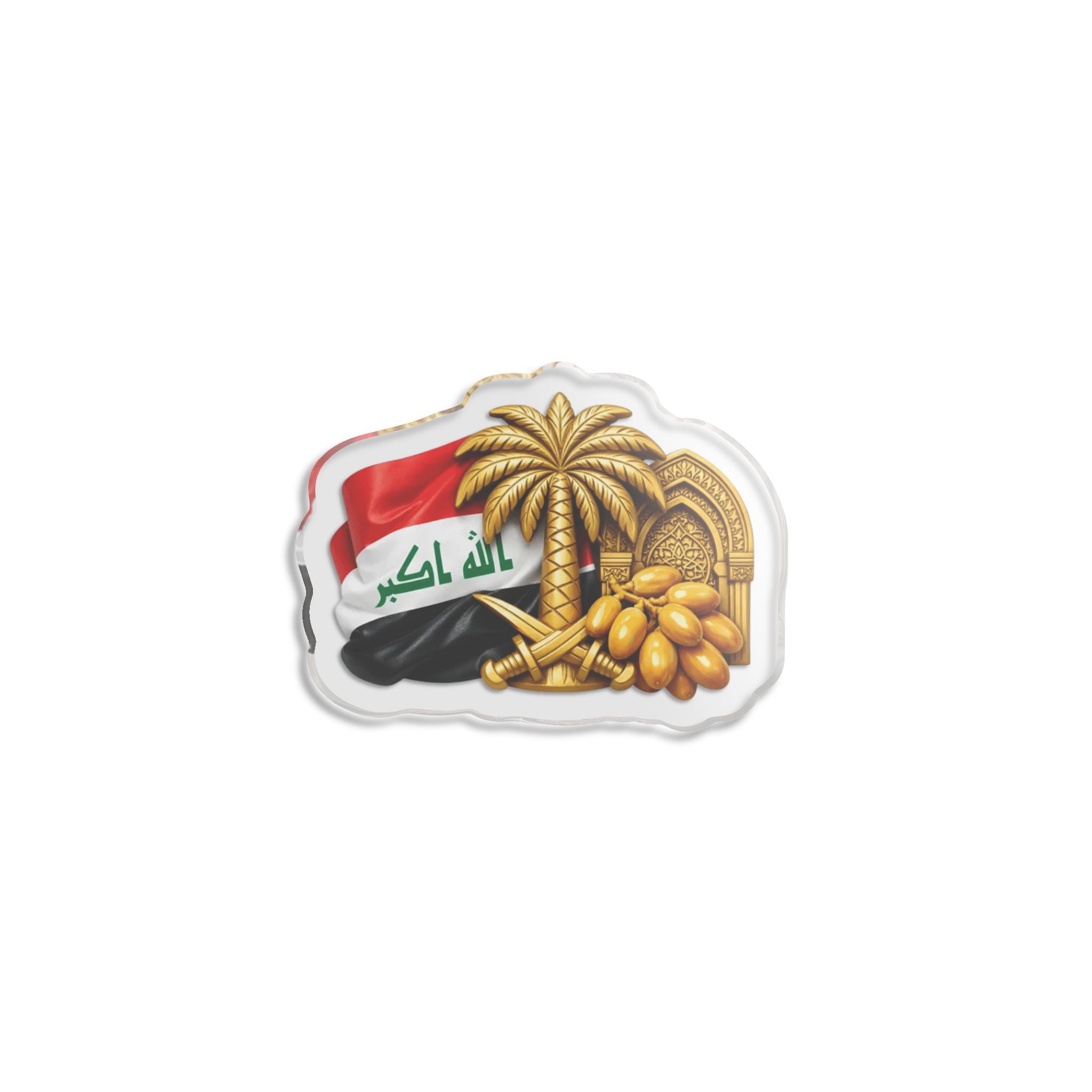 Iraq Flag Palm Tree Cut Statue