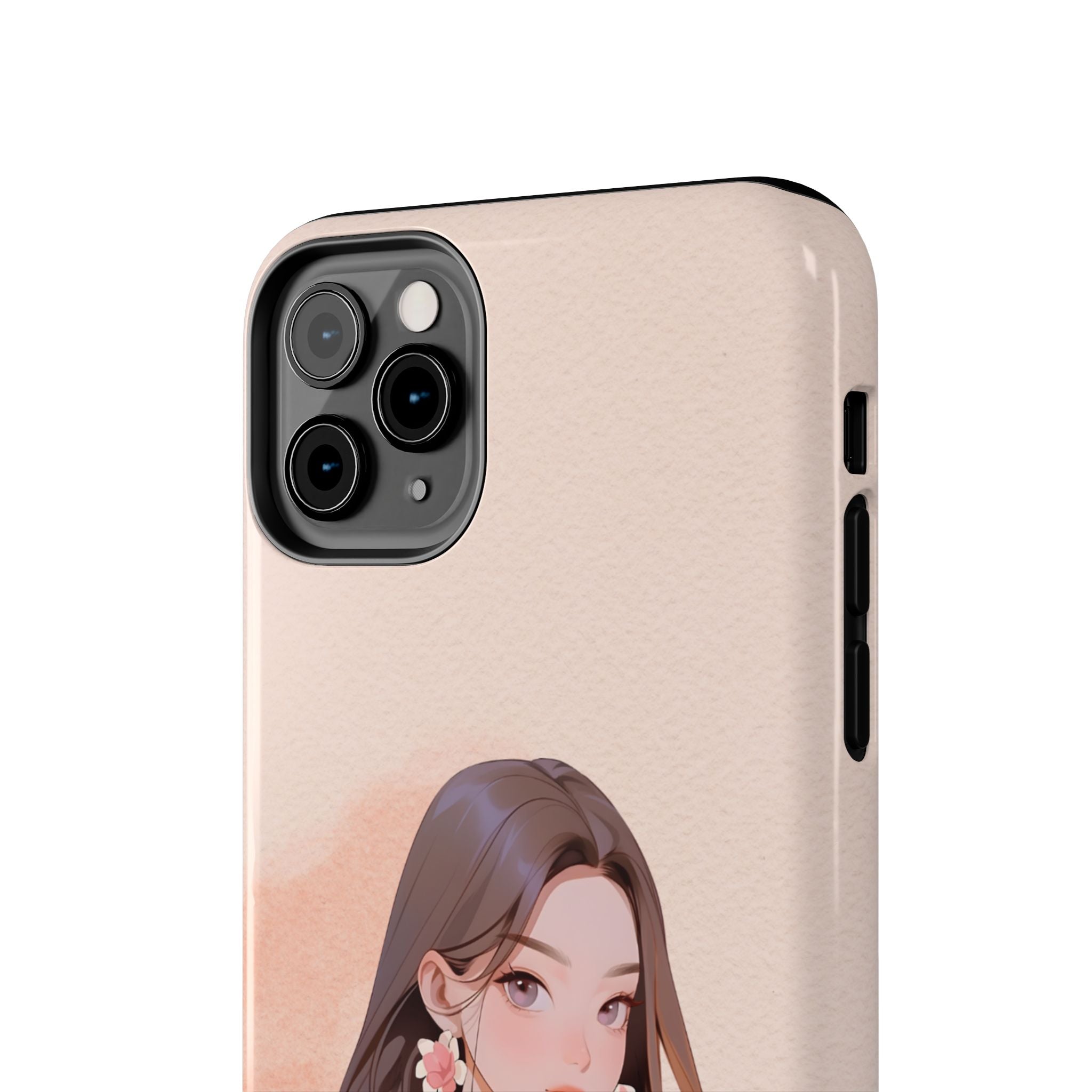Tough Phone Case — Elegant Anime Girl Illustration, Protective Slim Phone Cover