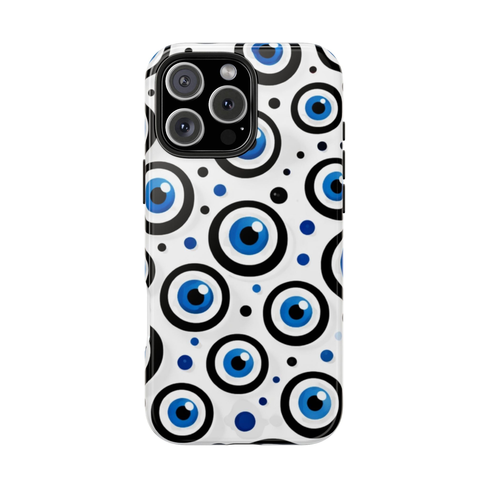 Blue Evil Eye Pattern Tough Phone Case — Protective Ceramic Nazar Design