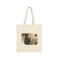 Canvas Tote Bag — 'Be Patient. Be Good to Your People' Cozy Coffee Shop Illustration