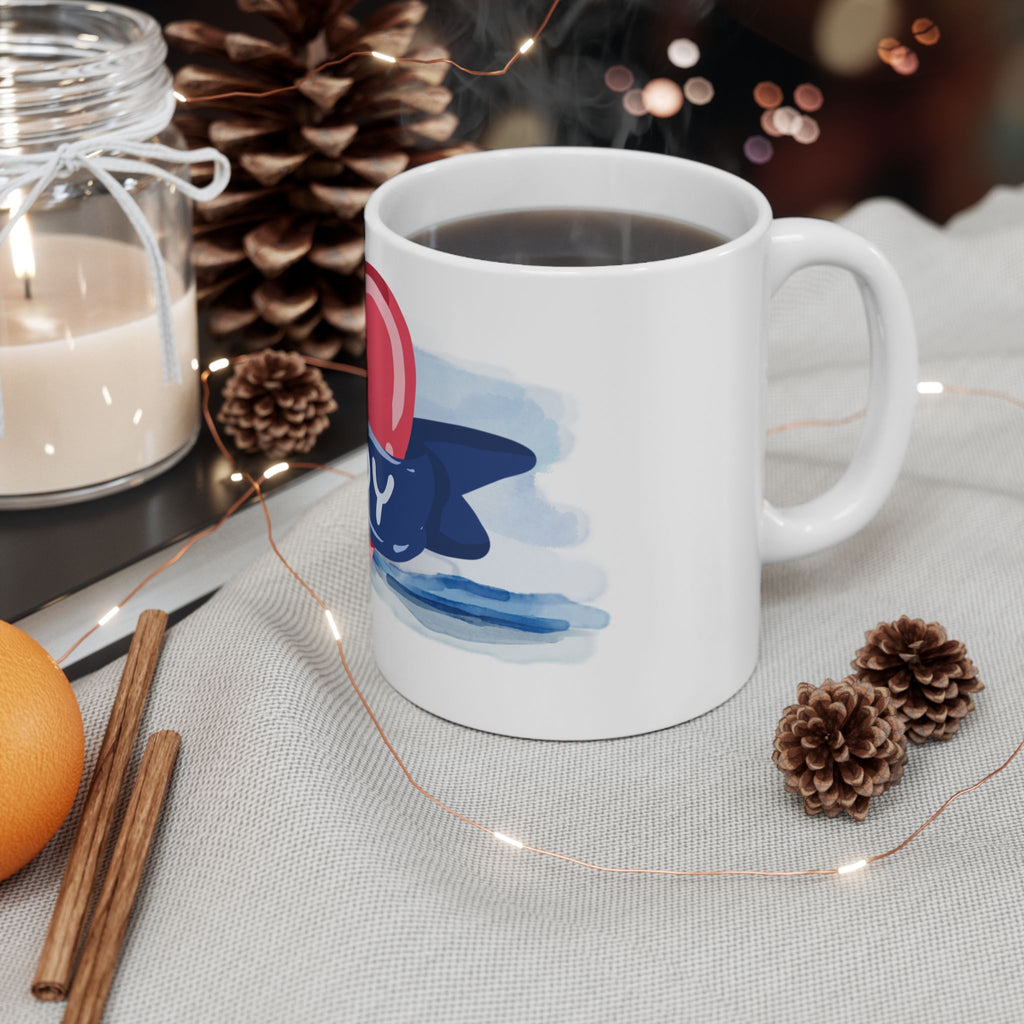 Daddy Heart Ceramic Mug — Cute Tattoo-Style Dad Coffee Cup (11oz)