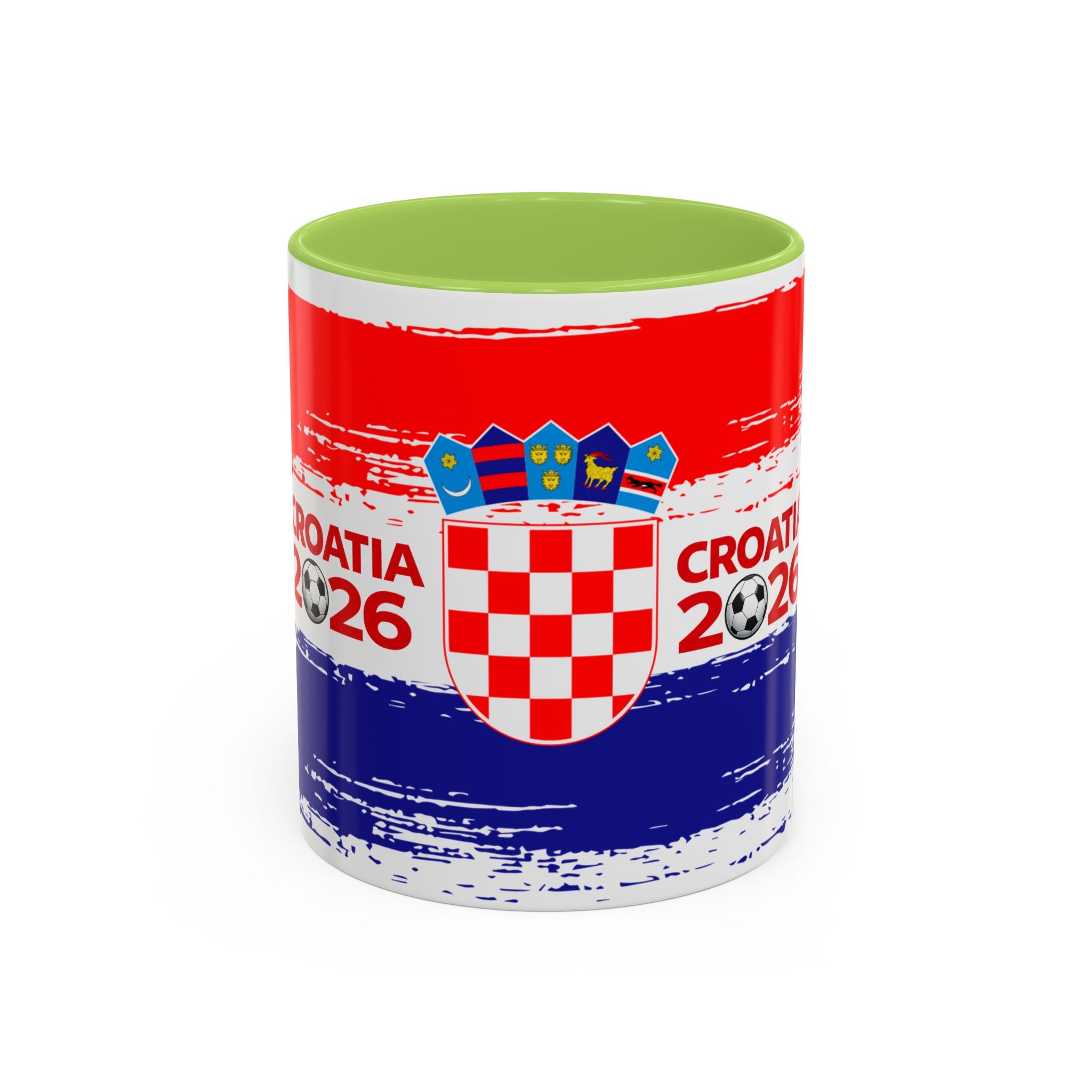 Croatia 2026 Accent Coffee Mug – Red White Blue Crest Soccer Fan Gift