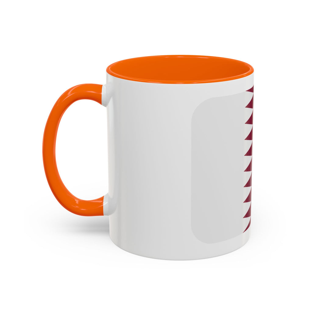 Qatar Flag Accent Coffee Mug – Maroon & White National Pride 11/15oz