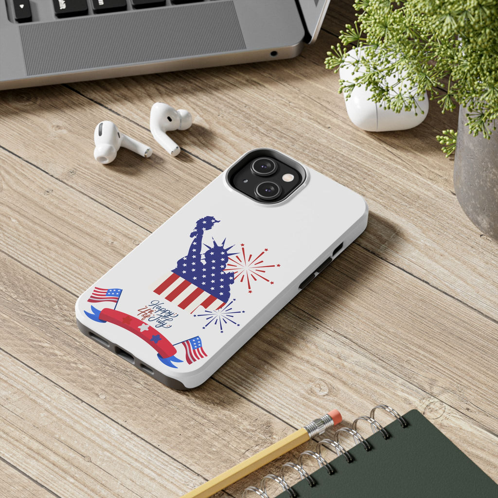 4th of July Tough Phone Case — Statue of Liberty USA Flag Design