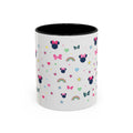 Minnie Dots Accent Coffee Mug — Cute Rainbow & Bow Pattern (11oz)
