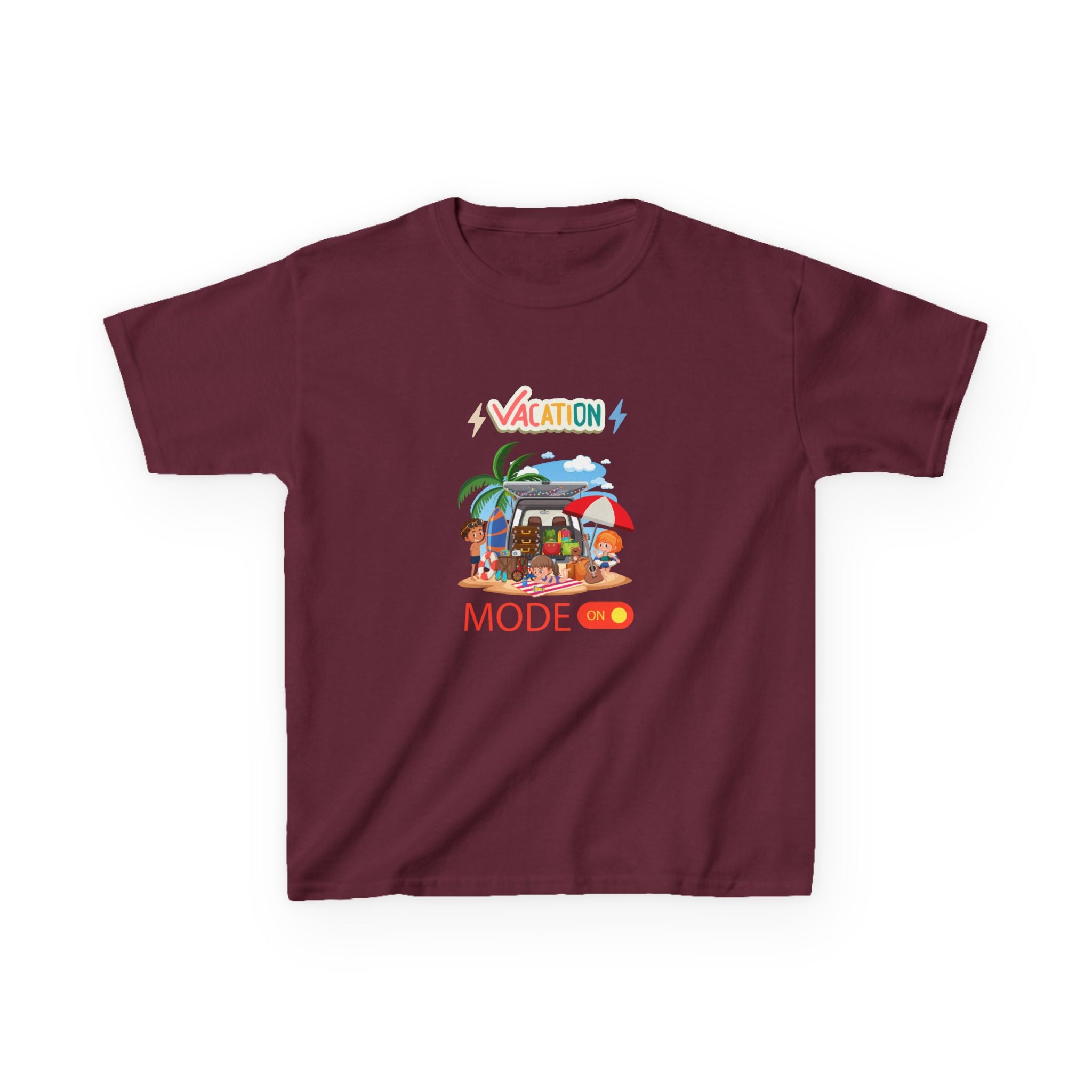 Kids Tee — "Vacation Mode" Beach Graphic Shirt
