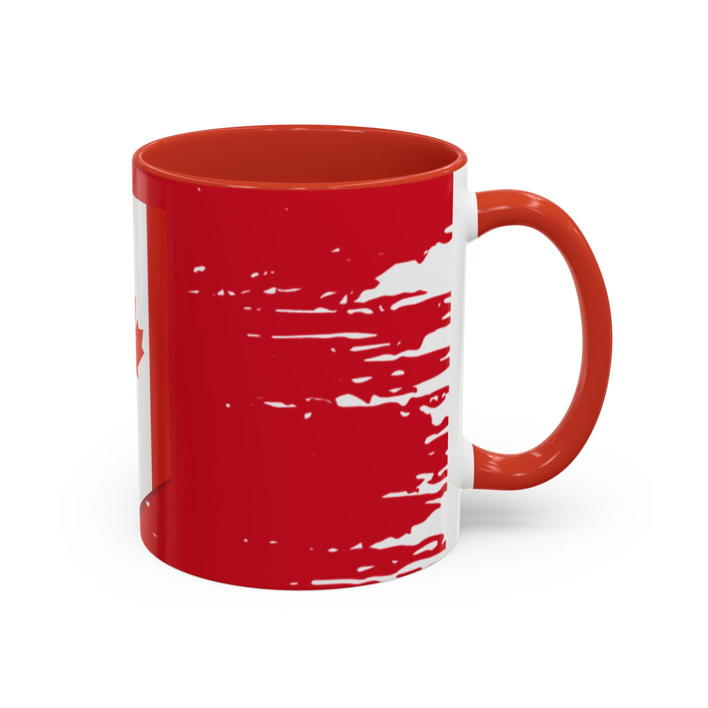 Canada Maple Leaf Accent Coffee Mug – Red Canadian Flag Design (11/15 oz)