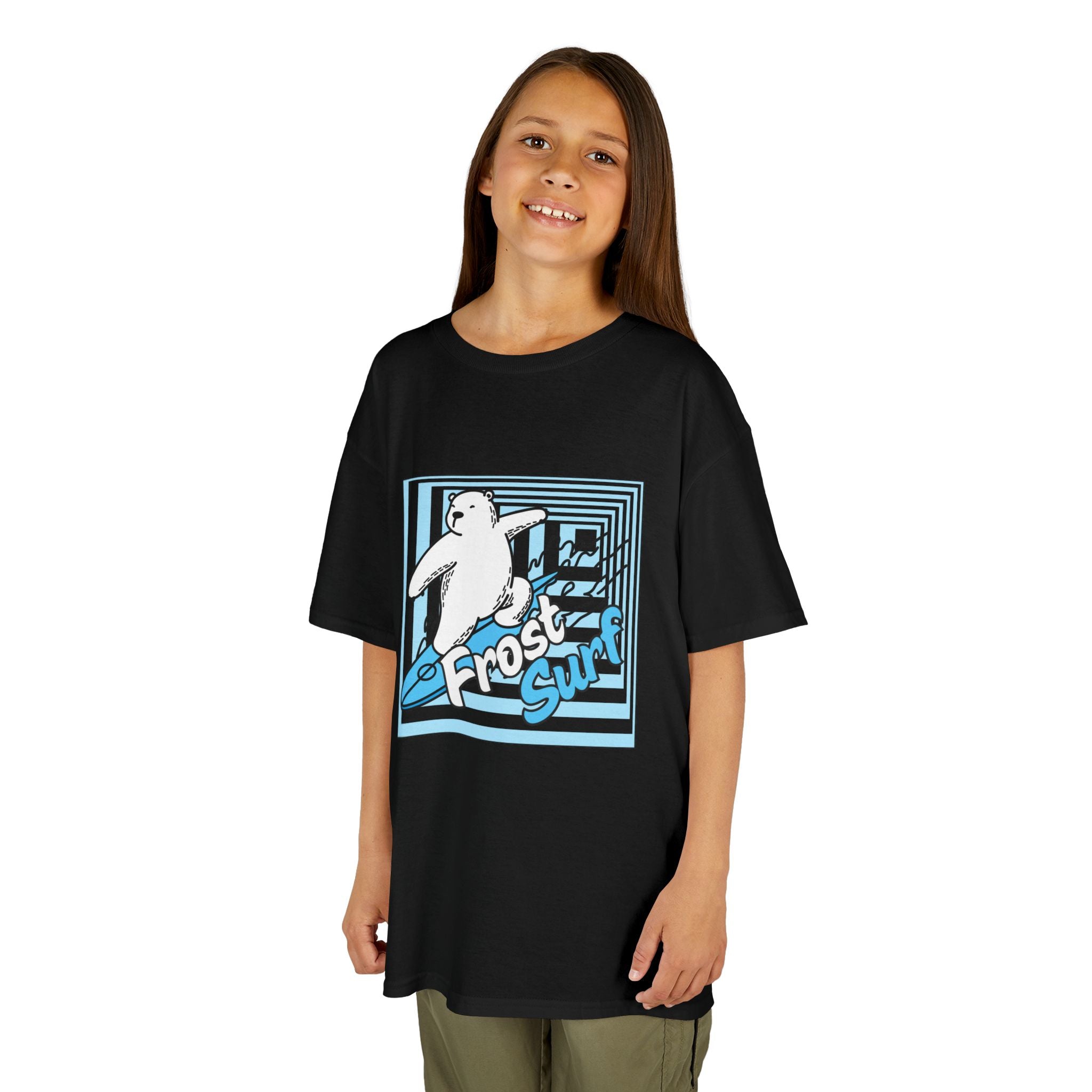 Kids Tee — 'Frost Surf' Polar Bear Surfing Graphic