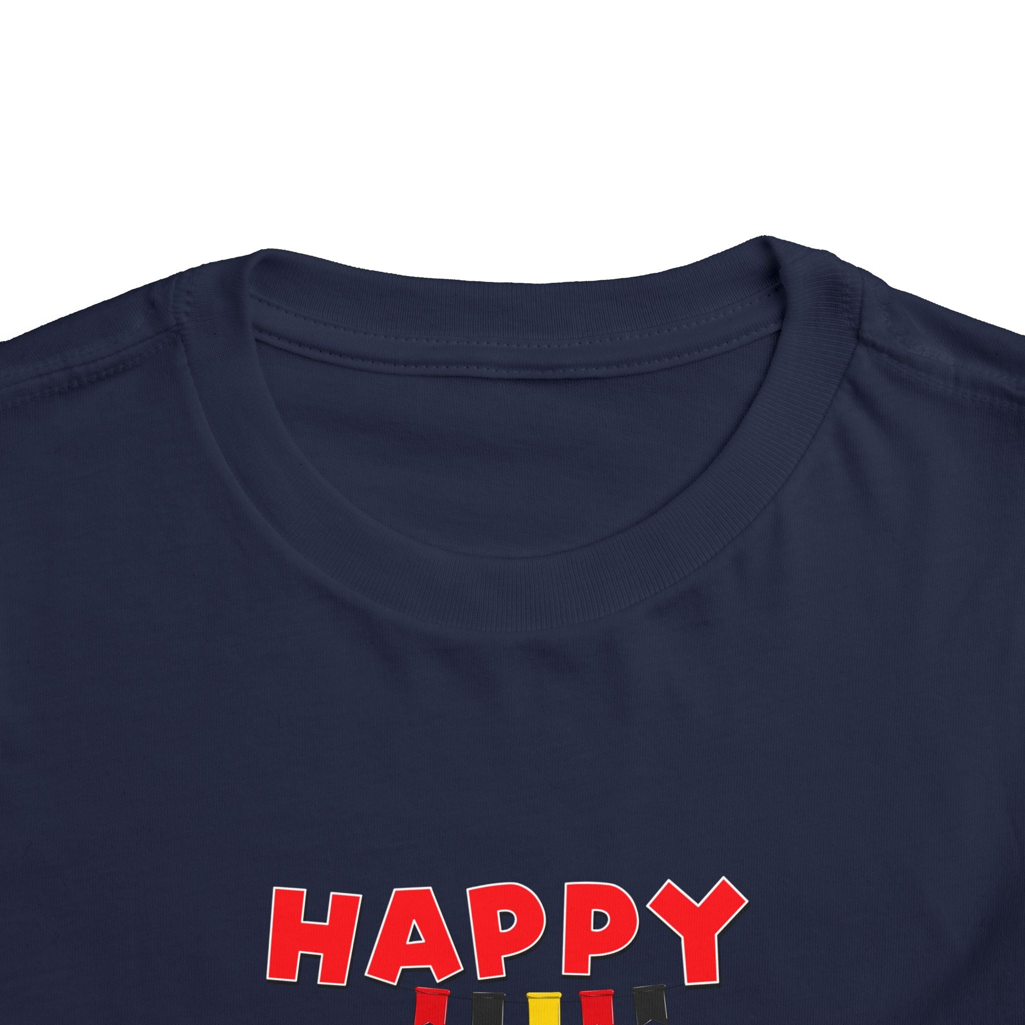 Toddler Tee — 'Happy Birthday' Balloon Party Shirt (Mickey-Style Colors)