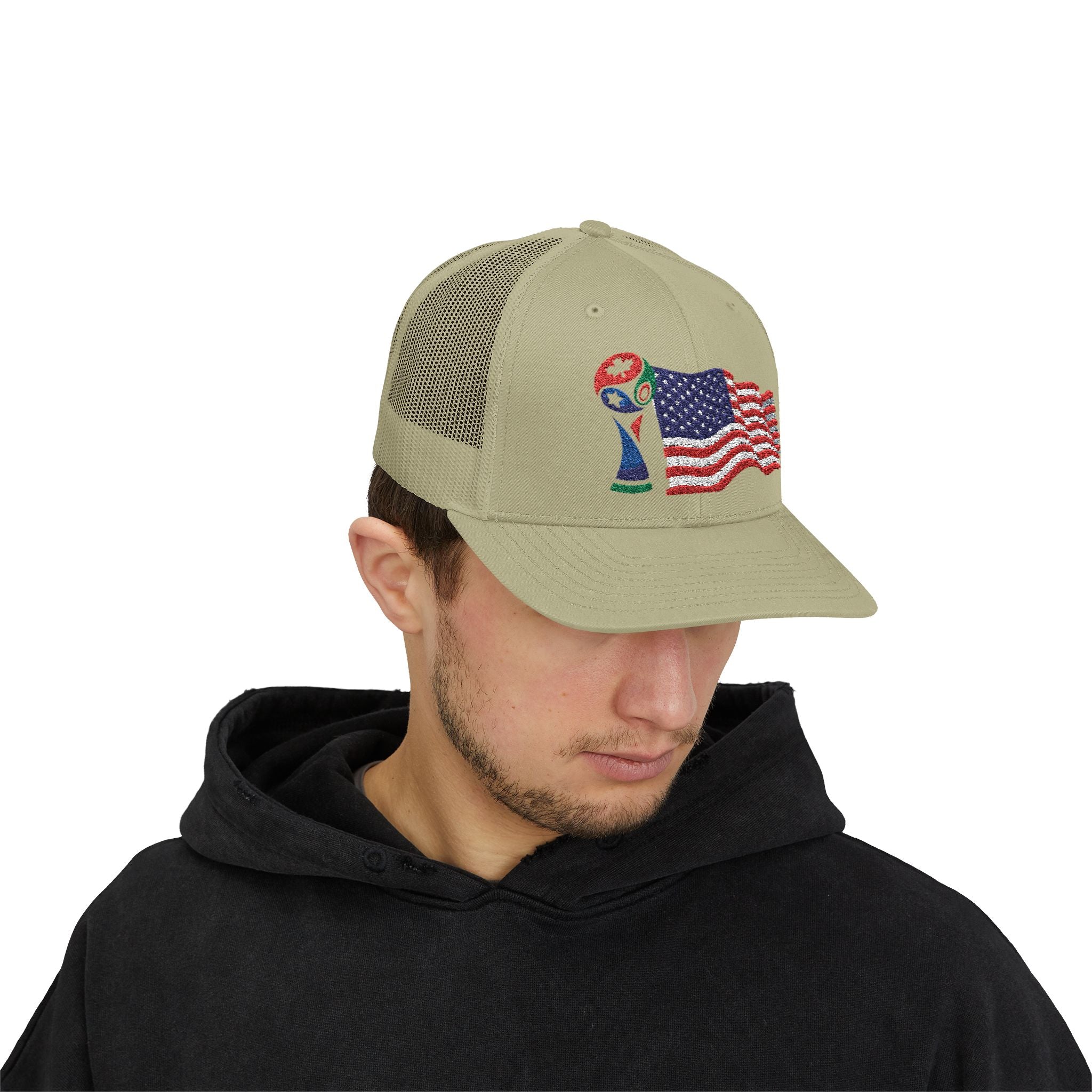 USA Cup Flag Snapback Cap