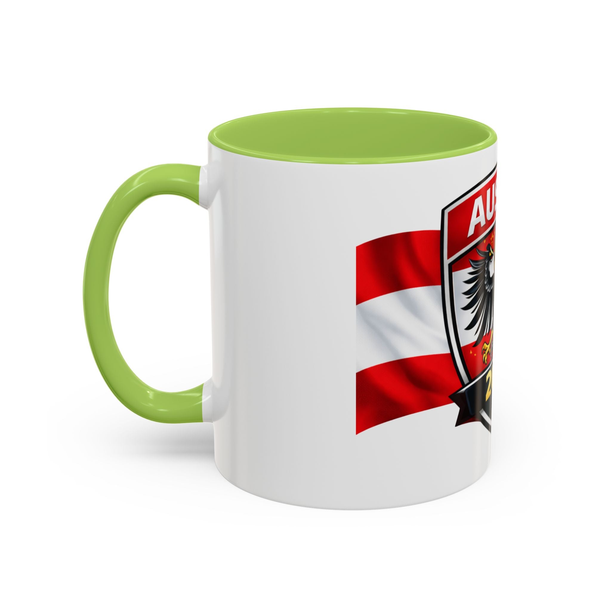 Austria 2026 Cup Coffee Mug – Austrian Flag & Trophy Accent Mug
