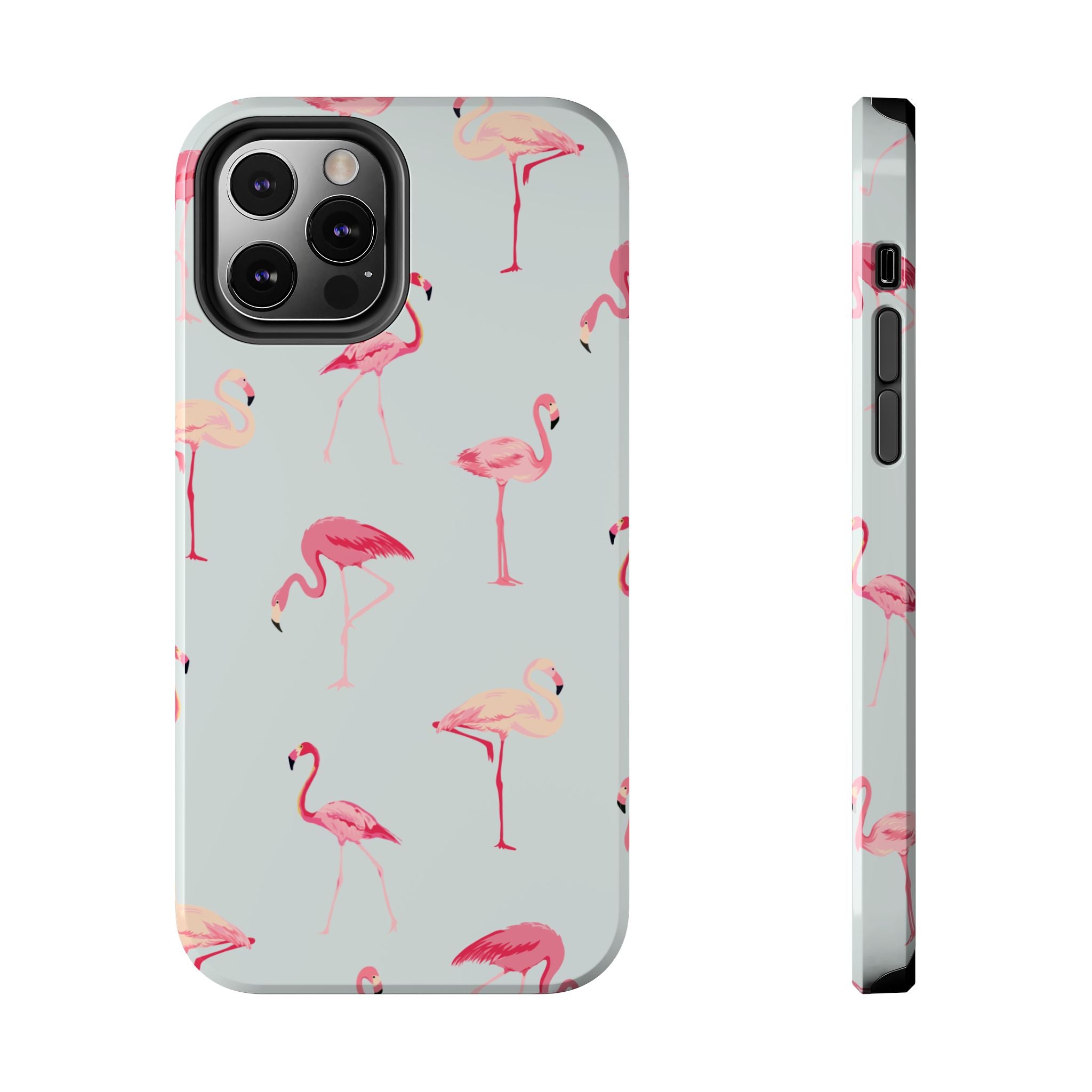 Flamingo Pattern Tough Phone Case — Cute Pink Birds Protective Phone Cover