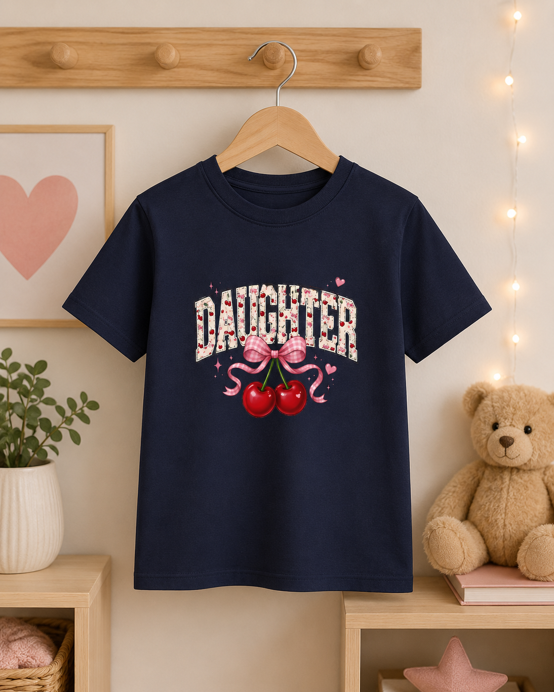 Youth Tee — Daughter Cherry Coquette Graphic Shirt