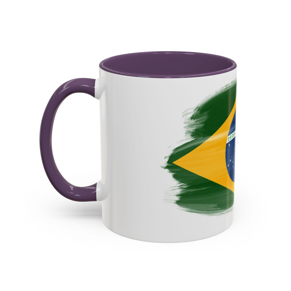 Brazil Flag Coffee Mug — Accent Ceramic Tea Cup (11/15 oz)