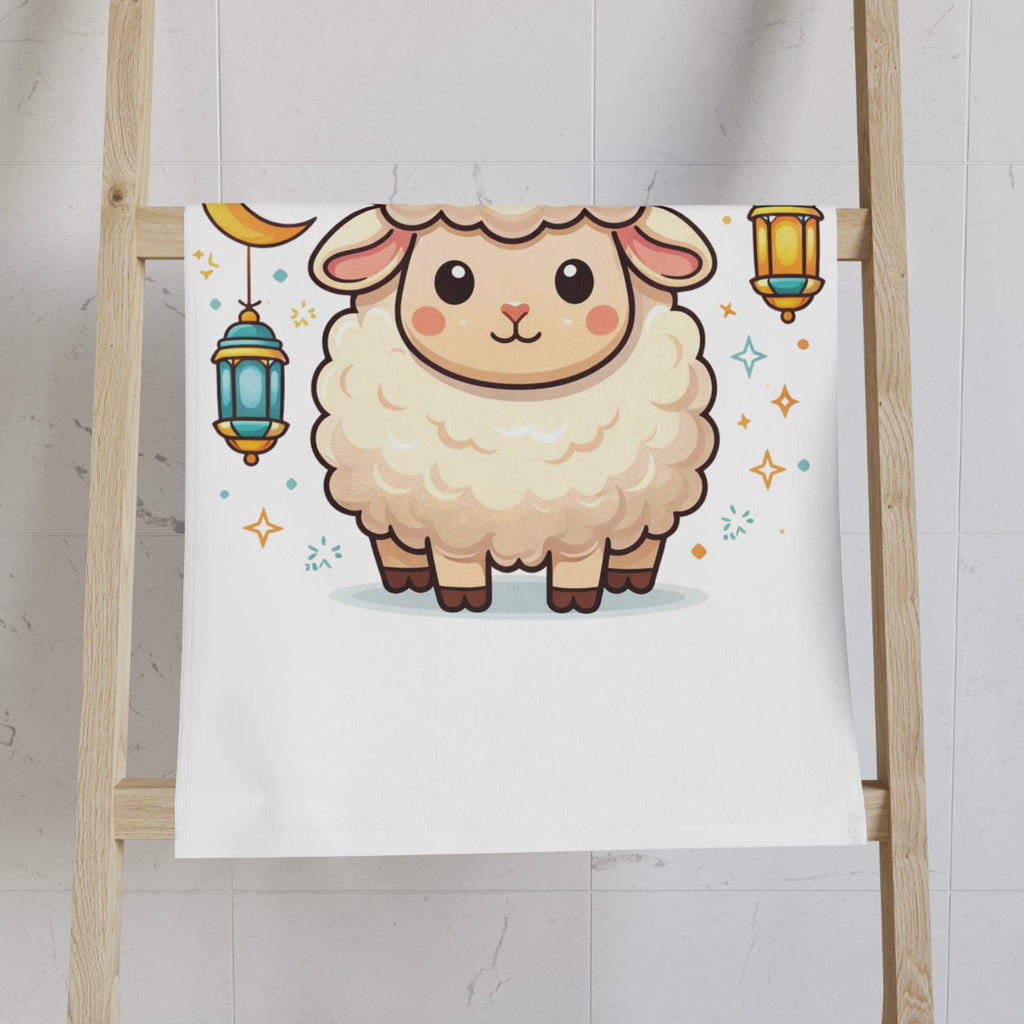 Eid Mubarak Lamb Hand Towel — Cute Ramadan/Eid Decorative Tea Towel