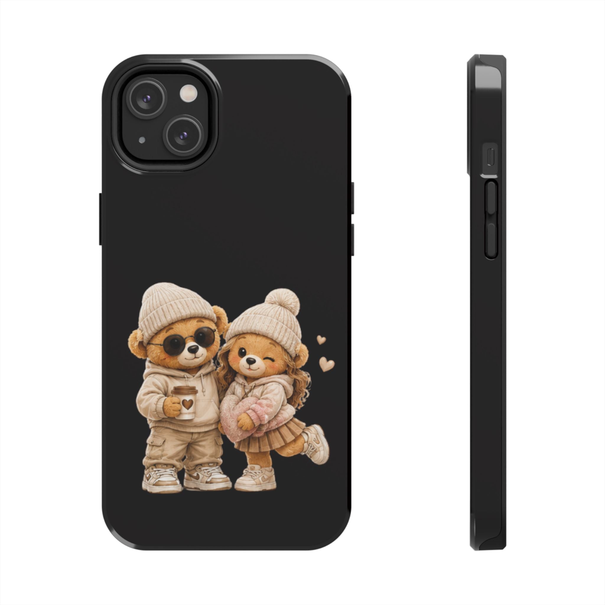 Cute Couple Bears Tough Phone Case — Cozy Winter Bear Phone Cover