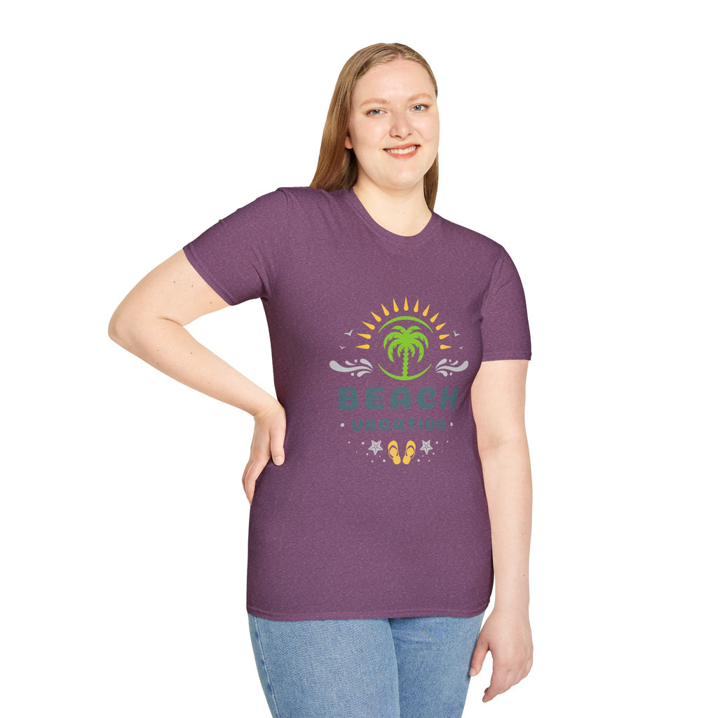 Beach Vacation T-Shirt — Palm Tree Sunset Graphic Tee
