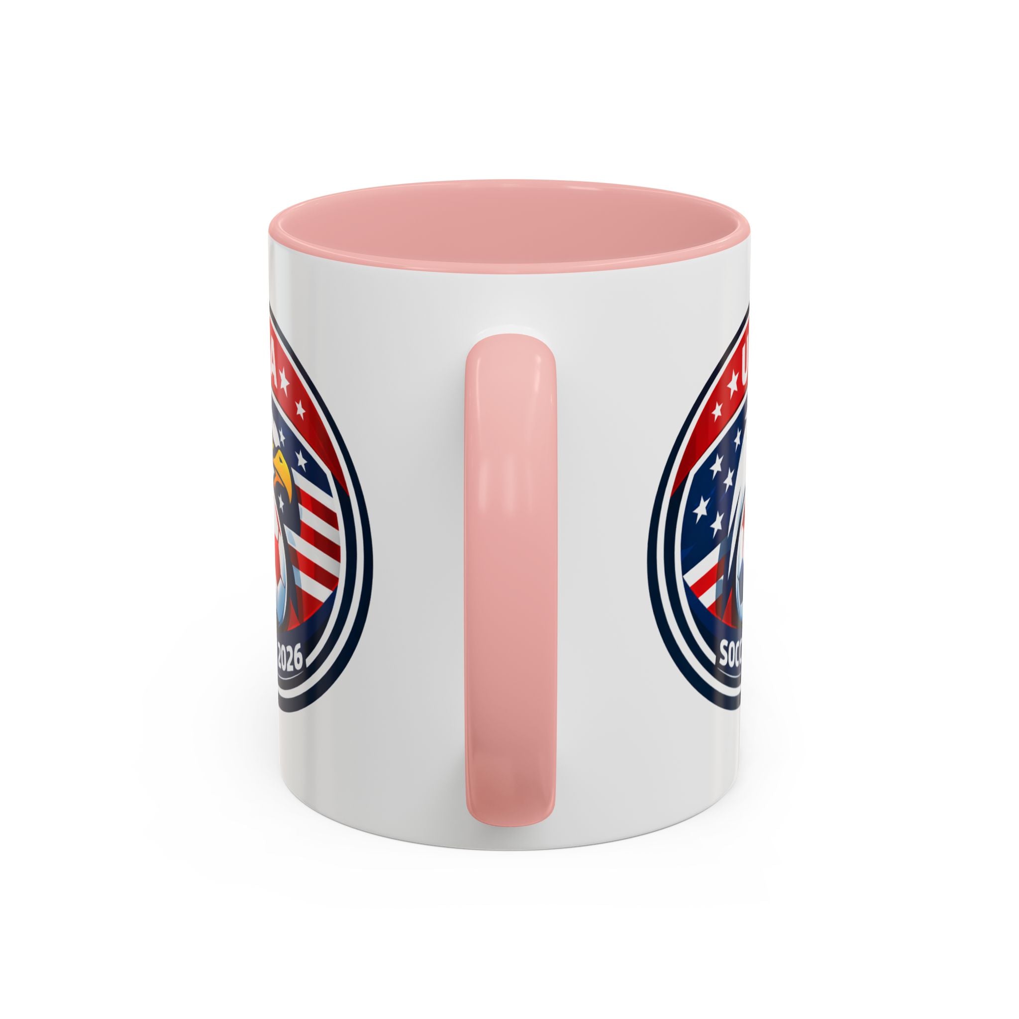USA Soccer 2026 Accent Coffee Mug — Eagle & Flag Soccer Team Fan Gift (11/15oz)