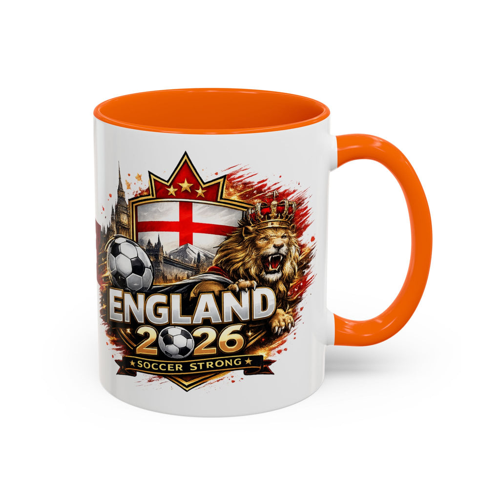 England 2026 Soccer Cup Accent Coffee Mug (11, 15oz)