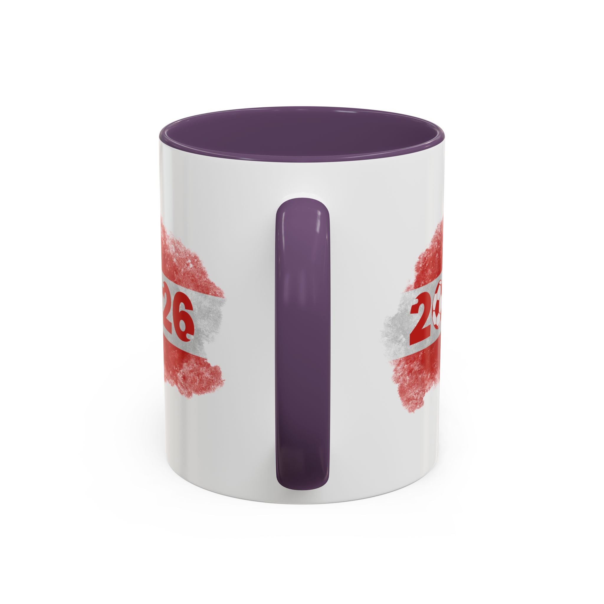 Austria 2026 Soccer Cup Accent Coffee Mug — Red Flag & Trophy Design (11/15oz)