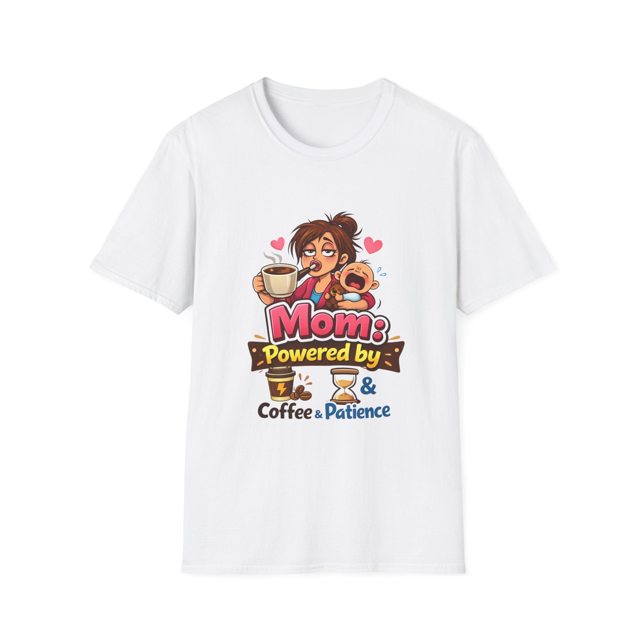 Mom: Powered by Coffee & Patience T-Shirt