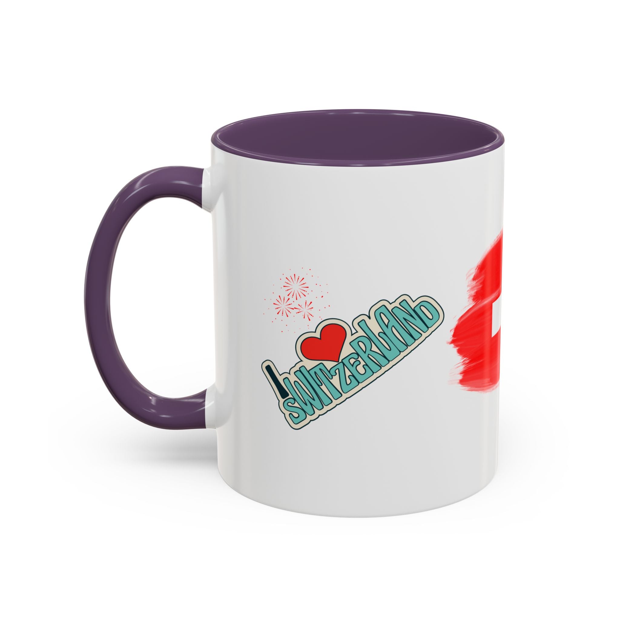 Switzerland Flag Accent Coffee Mug – I  Switzerland Travel Souvenir