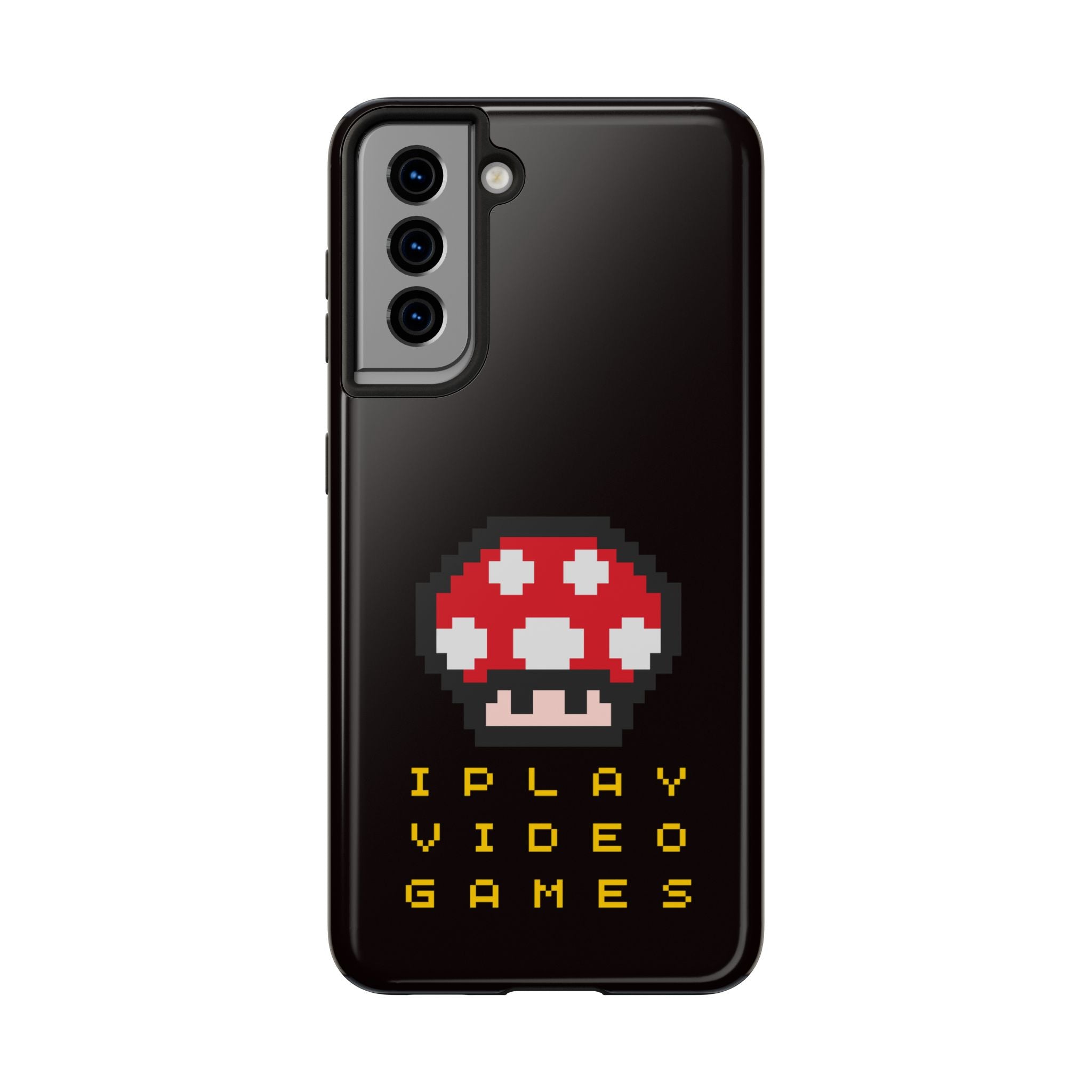 I Play Video Games Pixel Mushroom Phone Case — Tough Protective Gamer Case