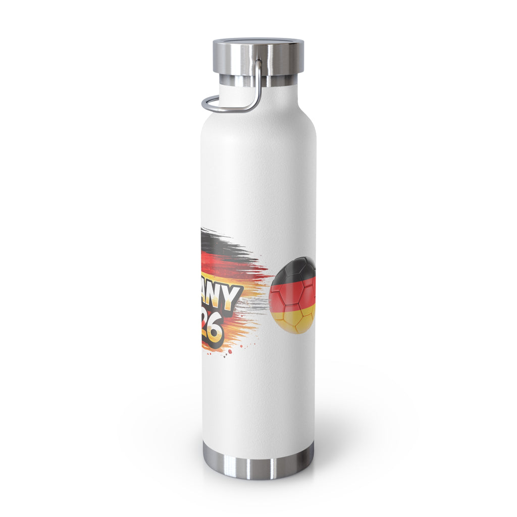 Germany 2026 Soccer Water Bottle — 22oz Insulated Travel Flask
