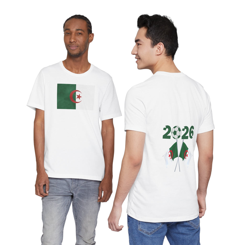 Algeria Flag T-Shirt – 2026 Soccer Fan Tee with Algerian Flags & Crest