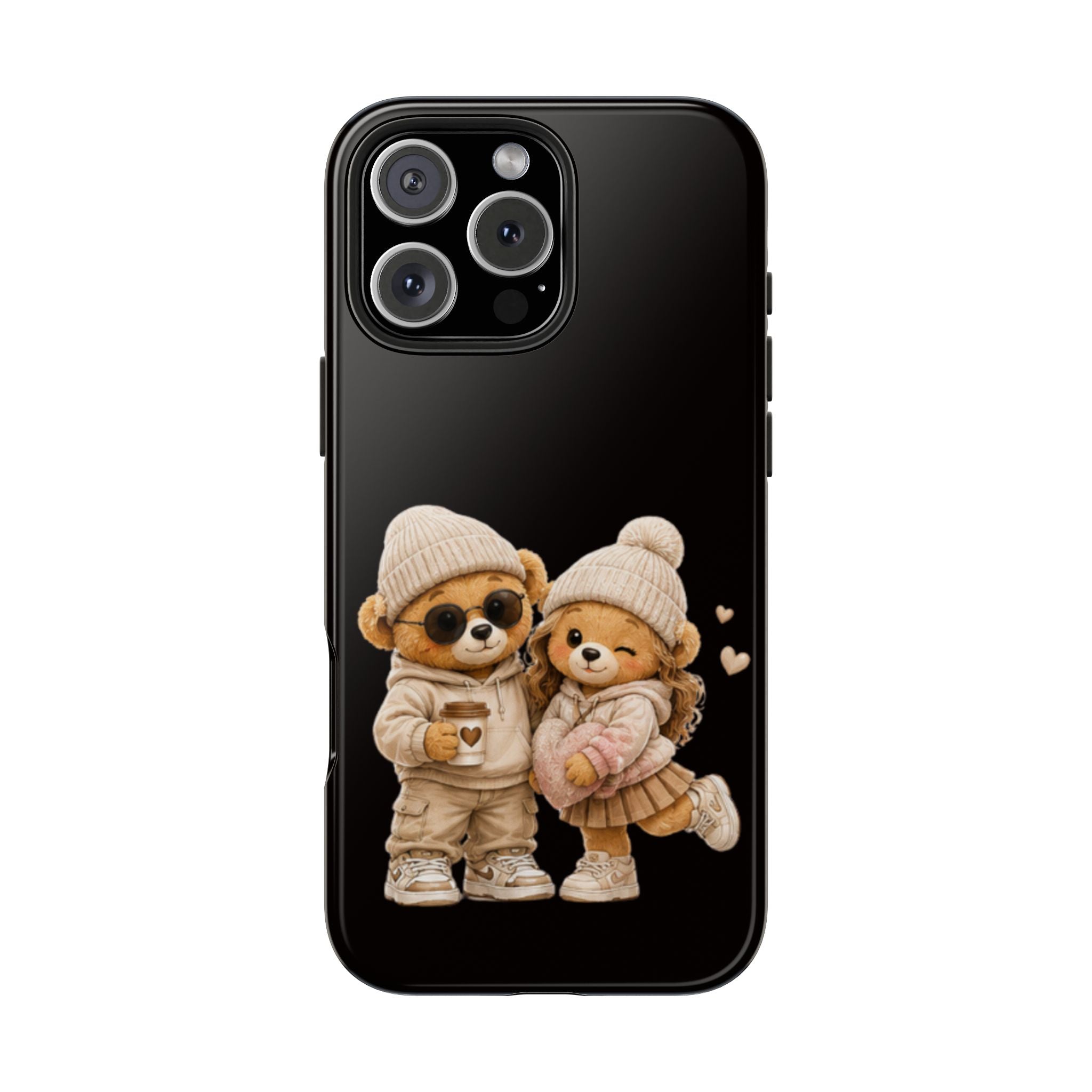 Cute Couple Bears Tough Phone Case — Cozy Winter Bear Phone Cover