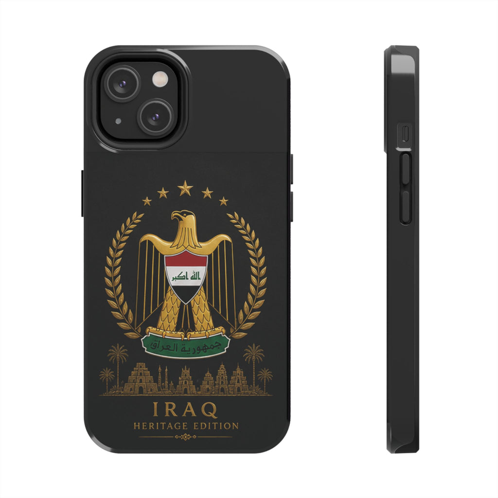 Iraq Coat of Arms Tough Phone Case — Arabic ‘Allahu Akbar’ Military Eagle Design