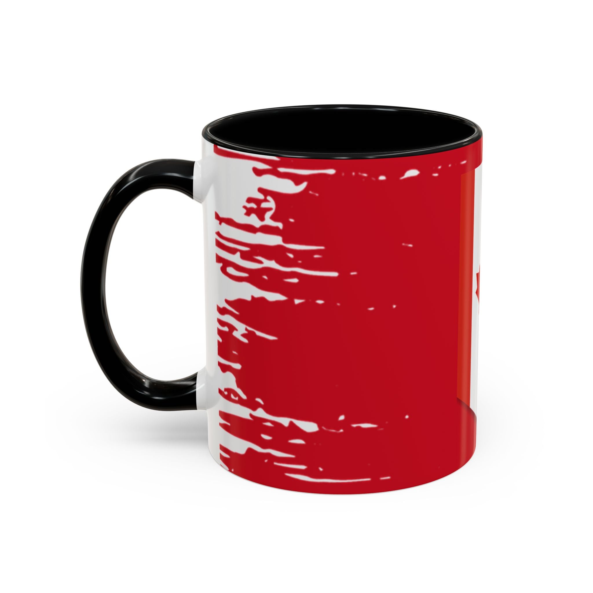 Canada Maple Leaf Accent Coffee Mug – Red Canadian Flag Design (11/15 oz)