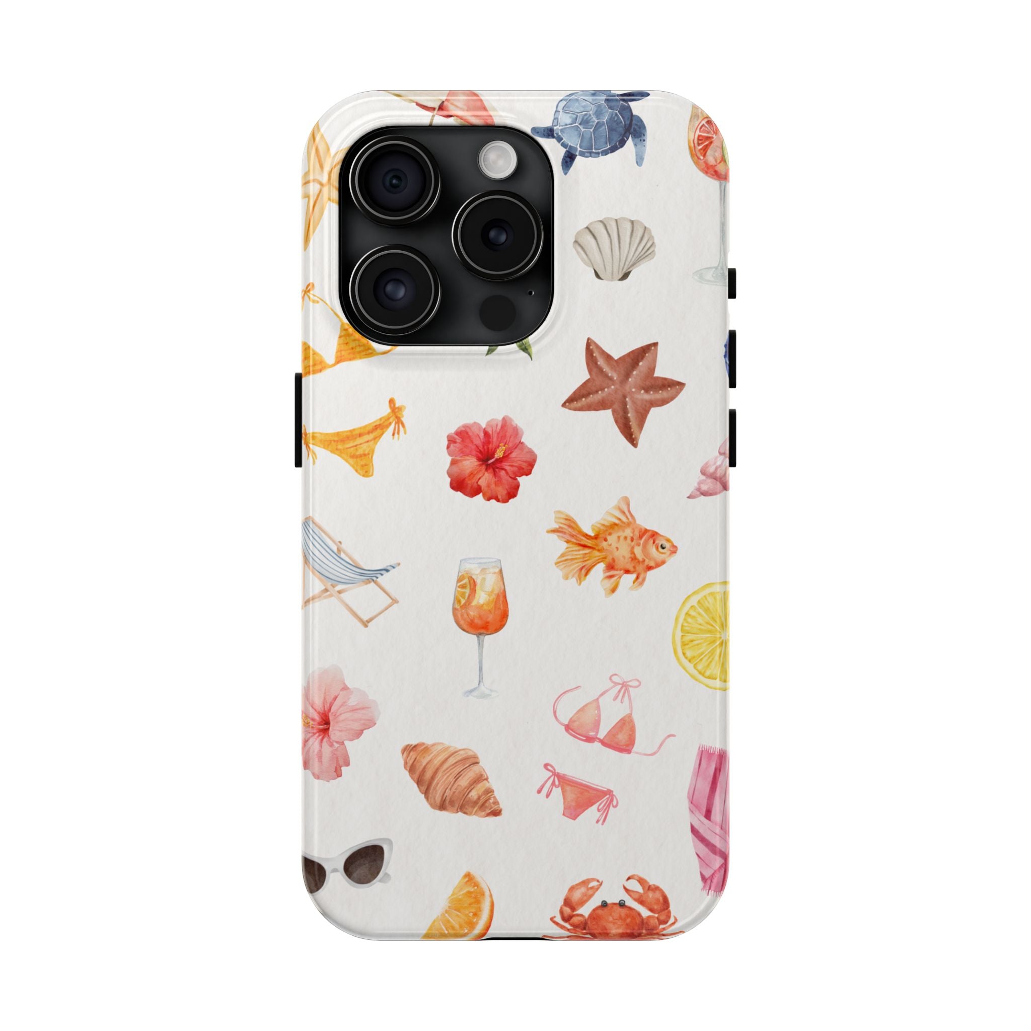 Summer Seashells Pattern Tough Phone Case — Beach Vacation Phone Cover