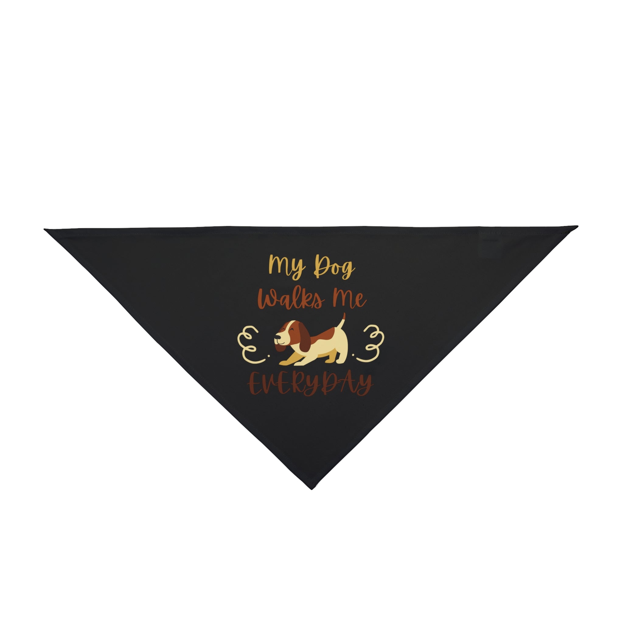 Pet Bandana — "My Dog Walks Me Everyday" Cute Dog Graphic Bandana for Dogs