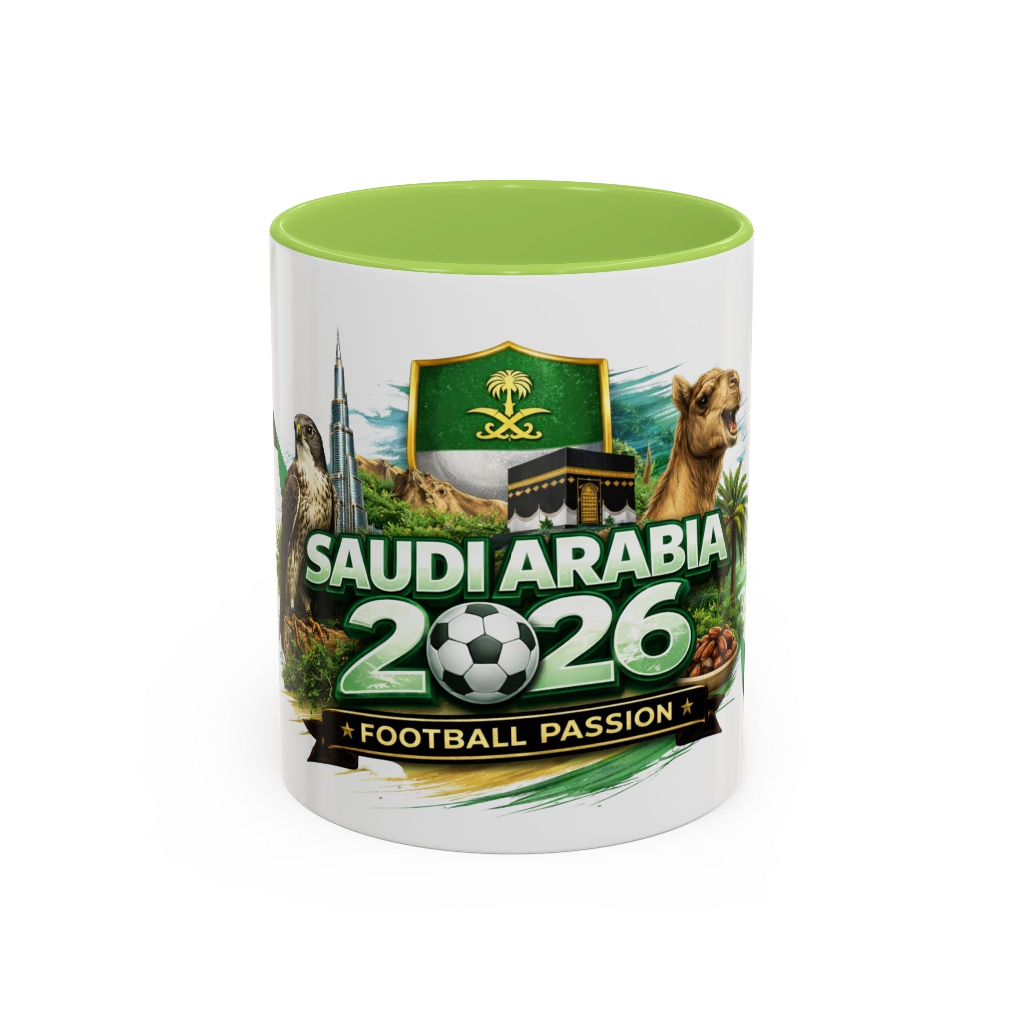 Saudi Arabia 2026 Football Passion Accent Coffee Mug – Cup Soccer Fan Gift