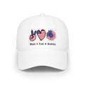 Peace Love America Cap — Patriotic USA Flag Peace Sign Heart Baseball Hat