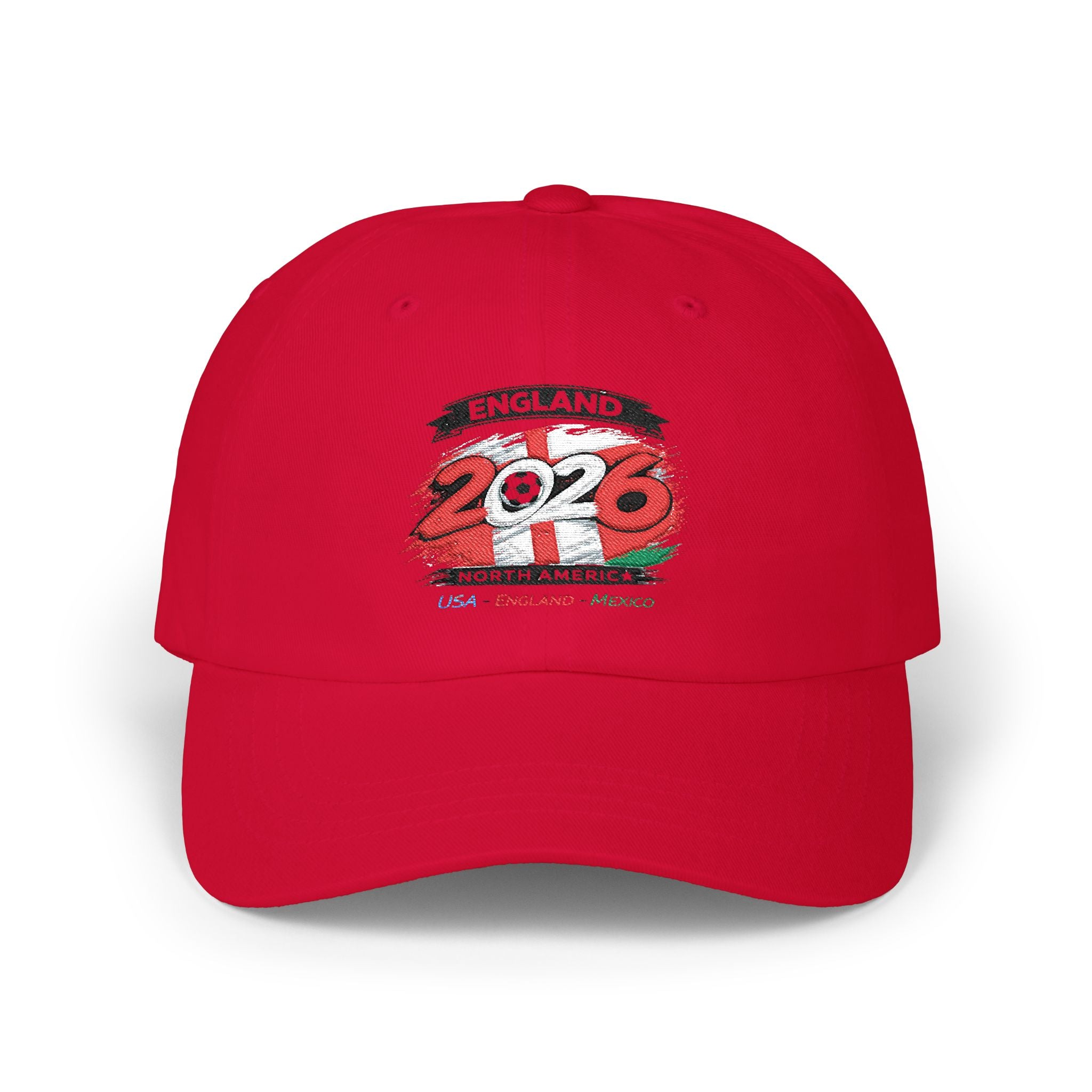 England 2026 Soccer Dad Cap — Retro Flag Embroidered Baseball Hat