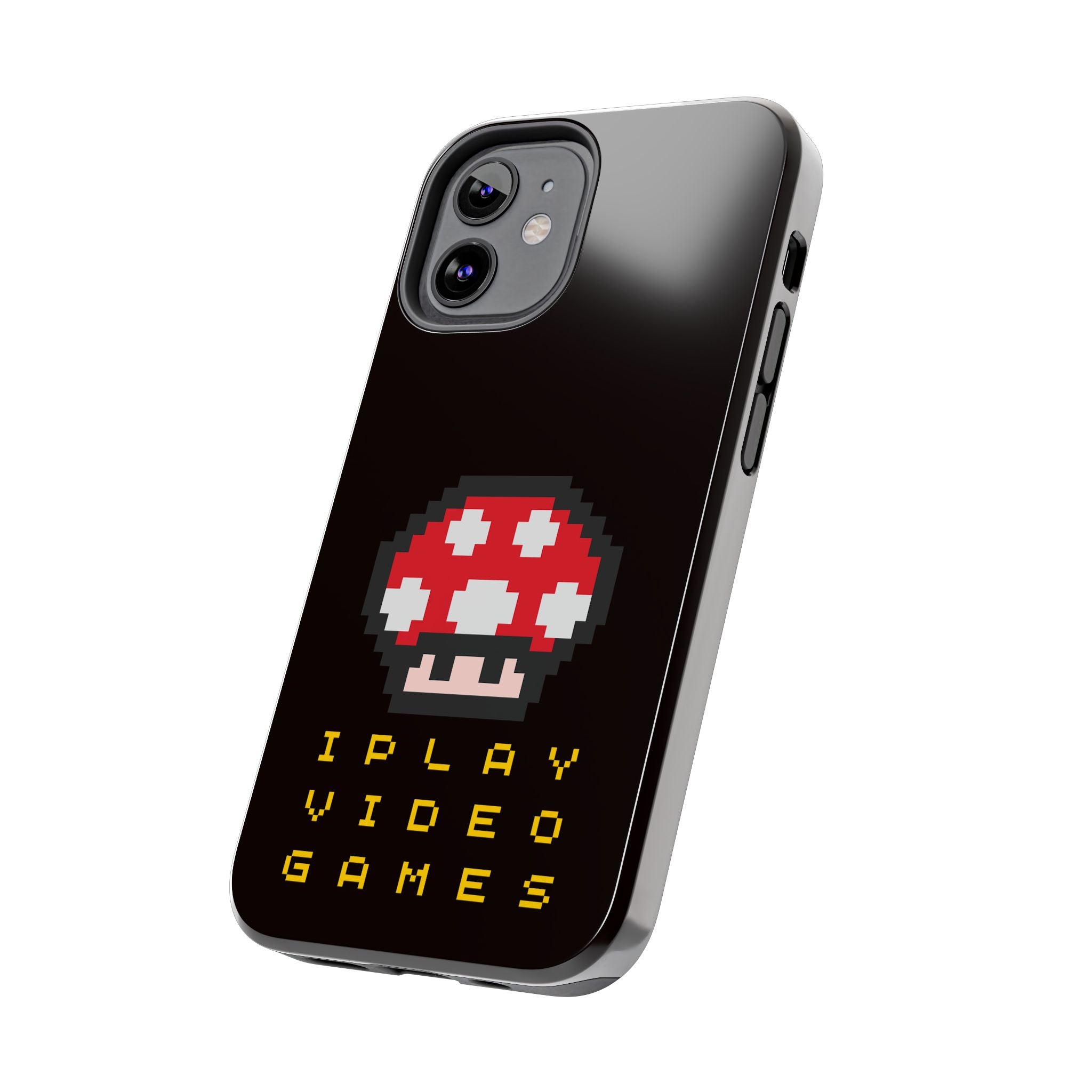 I Play Video Games Pixel Mushroom Phone Case — Tough Protective Gamer Case