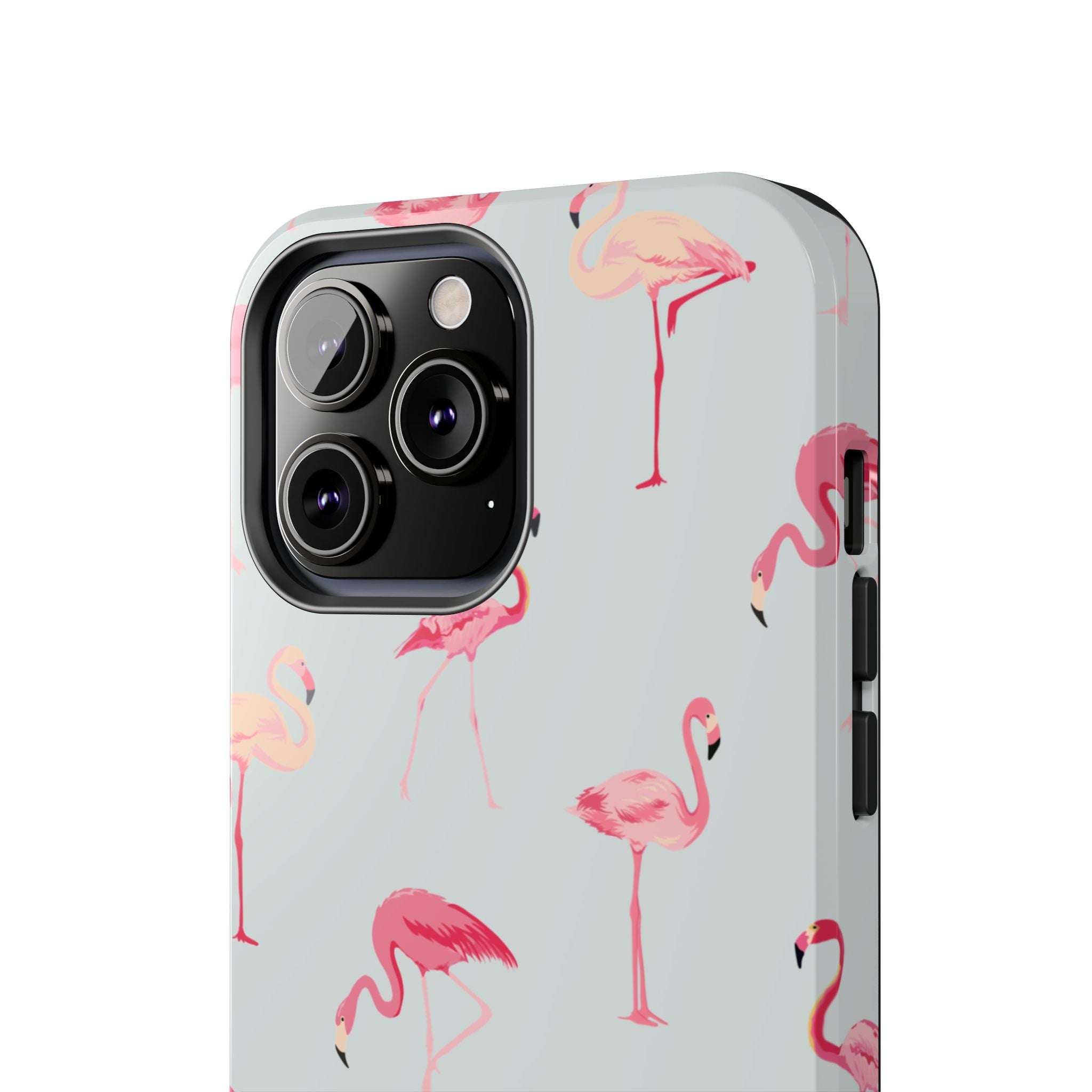 Flamingo Pattern Tough Phone Case — Cute Pink Birds Protective Phone Cover