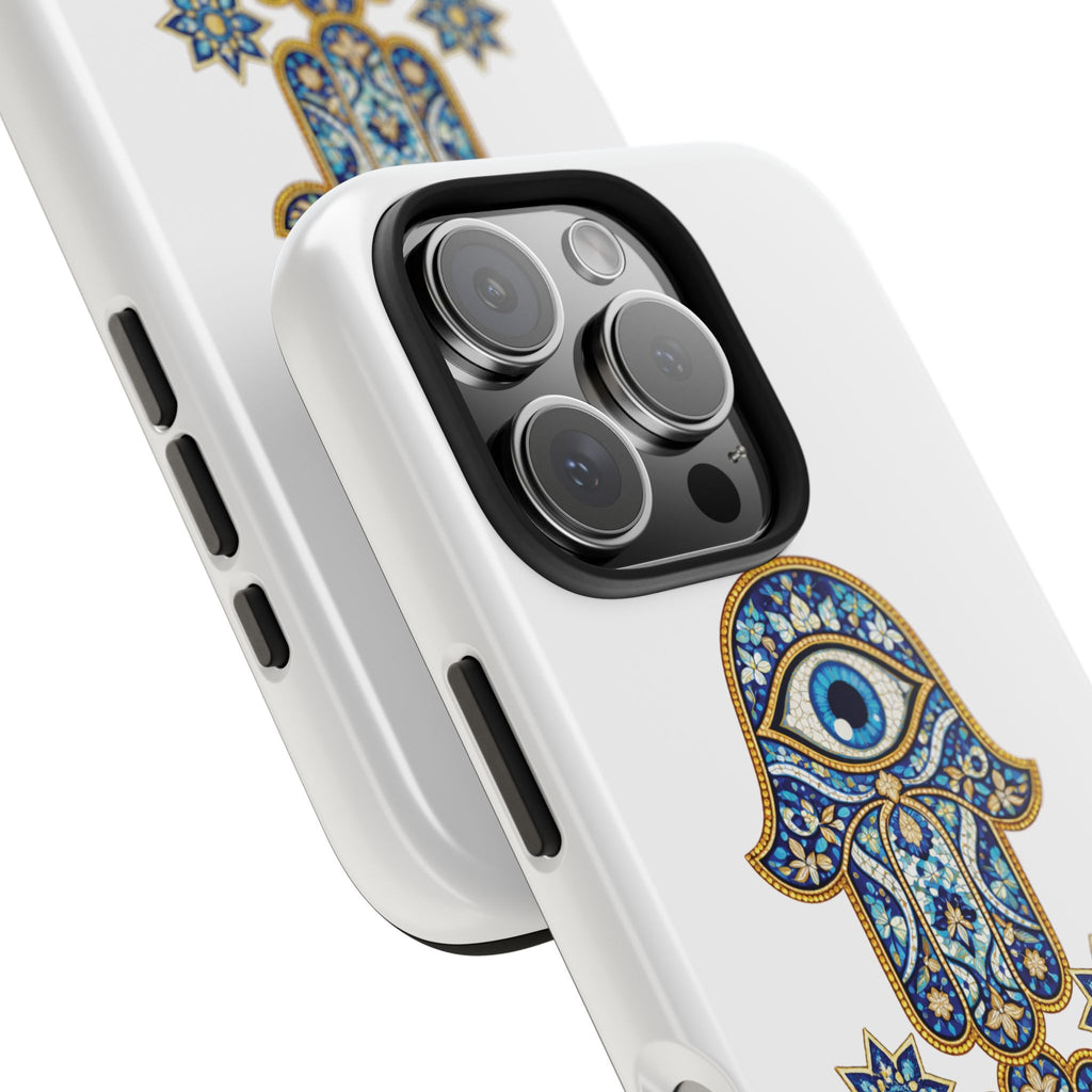 Hamsa Eye Tough Phone Case — Blue Mosaic Protective Phone Cover