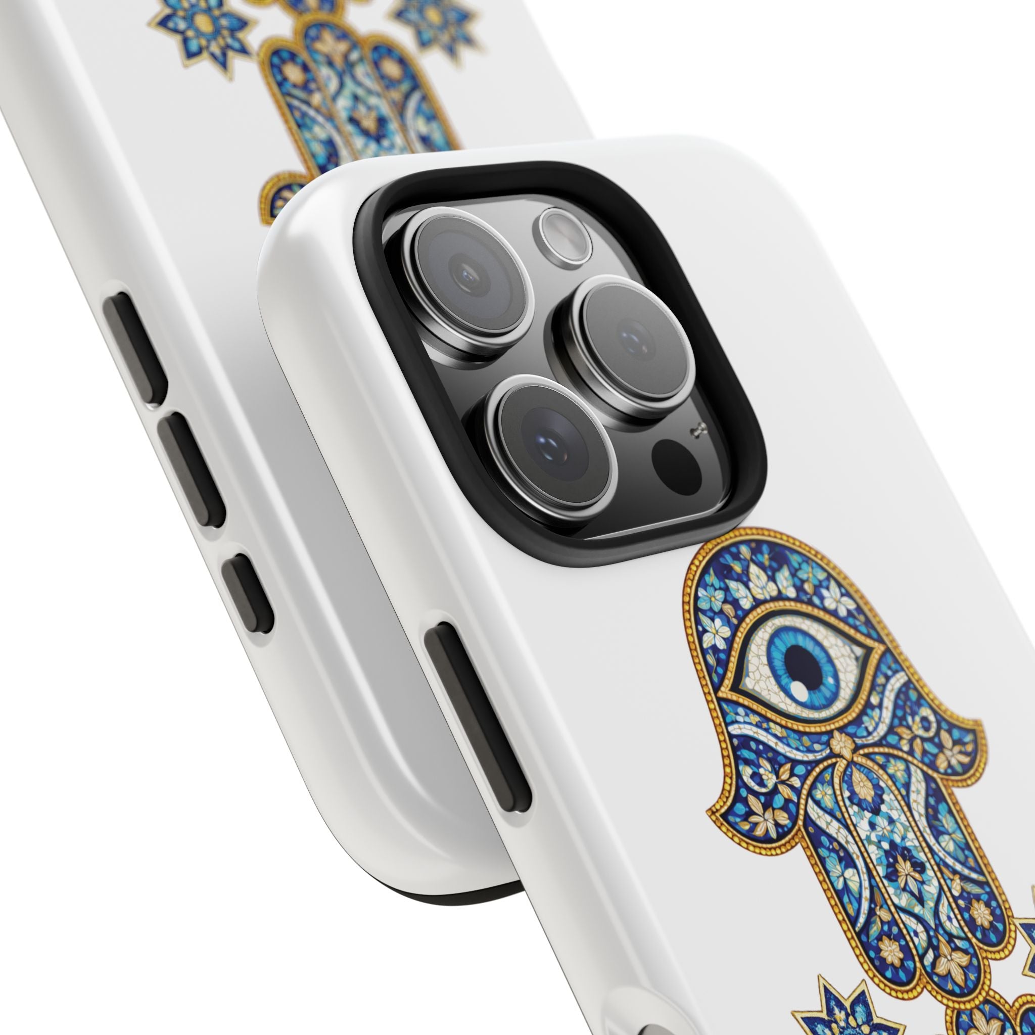Hamsa Eye Tough Phone Case — Blue Mosaic Protective Phone Cover