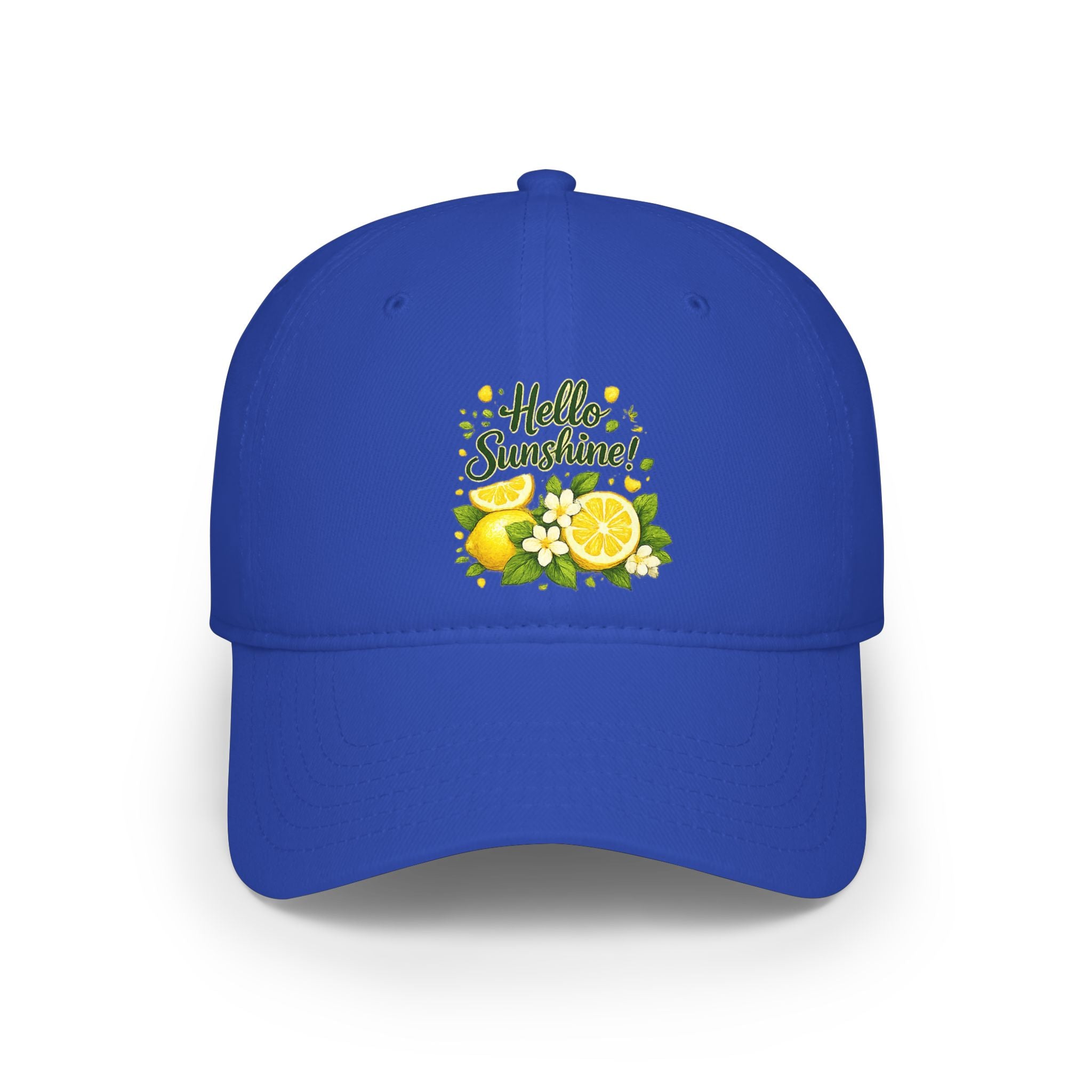 Hello Sunshine Lemon Dad Hat — Bright Floral Baseball Cap